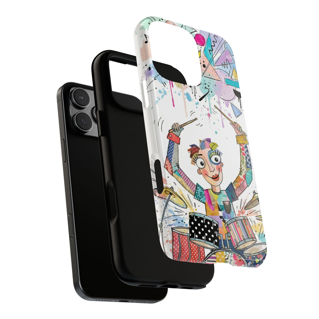 Drummer Boy iPhone Case | Colorful Cartoon Drum Kit Protective Cover