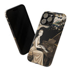 Elegant Piano Woman iPhone Case | Vintage Art Deco Music Design