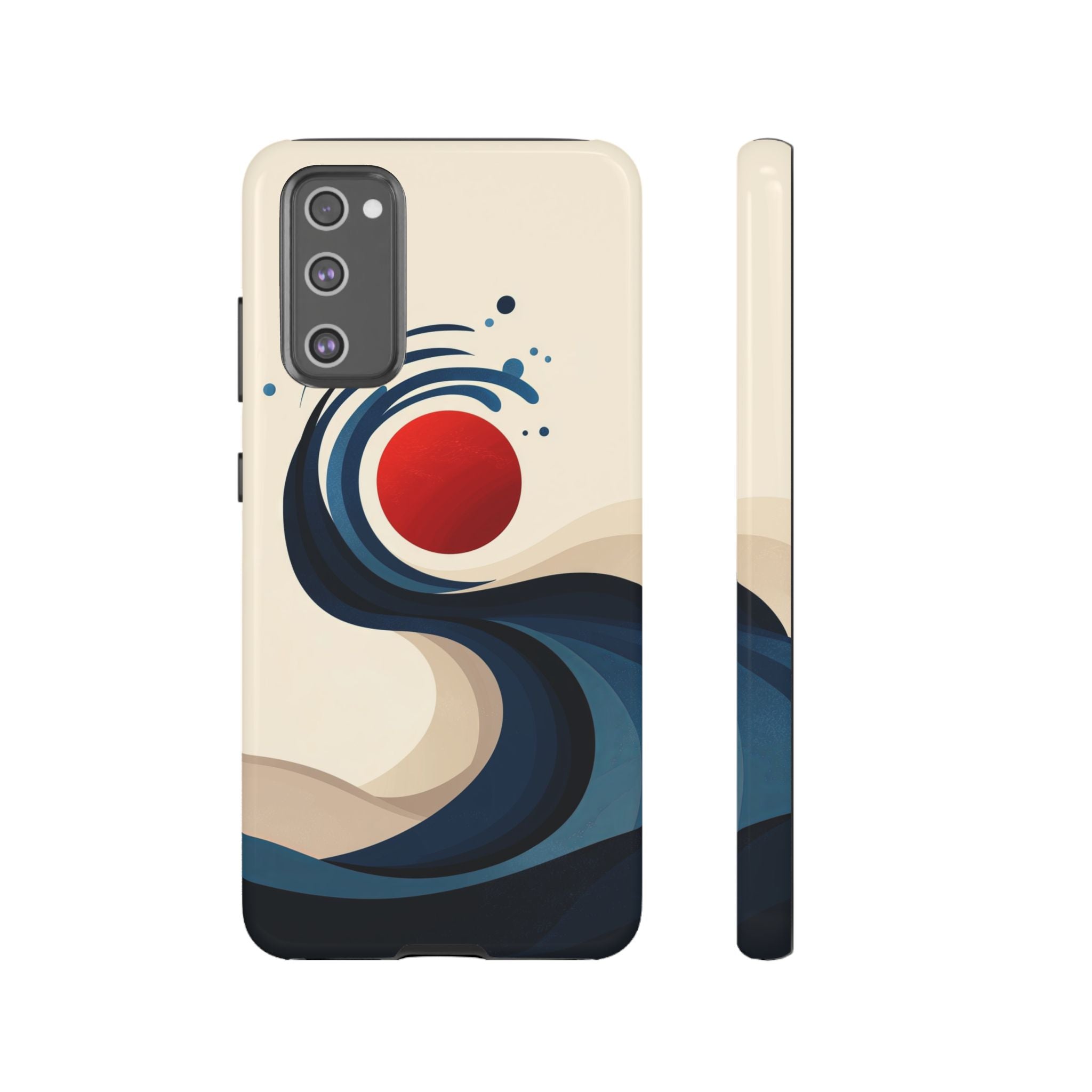 Abstract Wave Samsung Galaxy Case | Red Sun Ocean Art