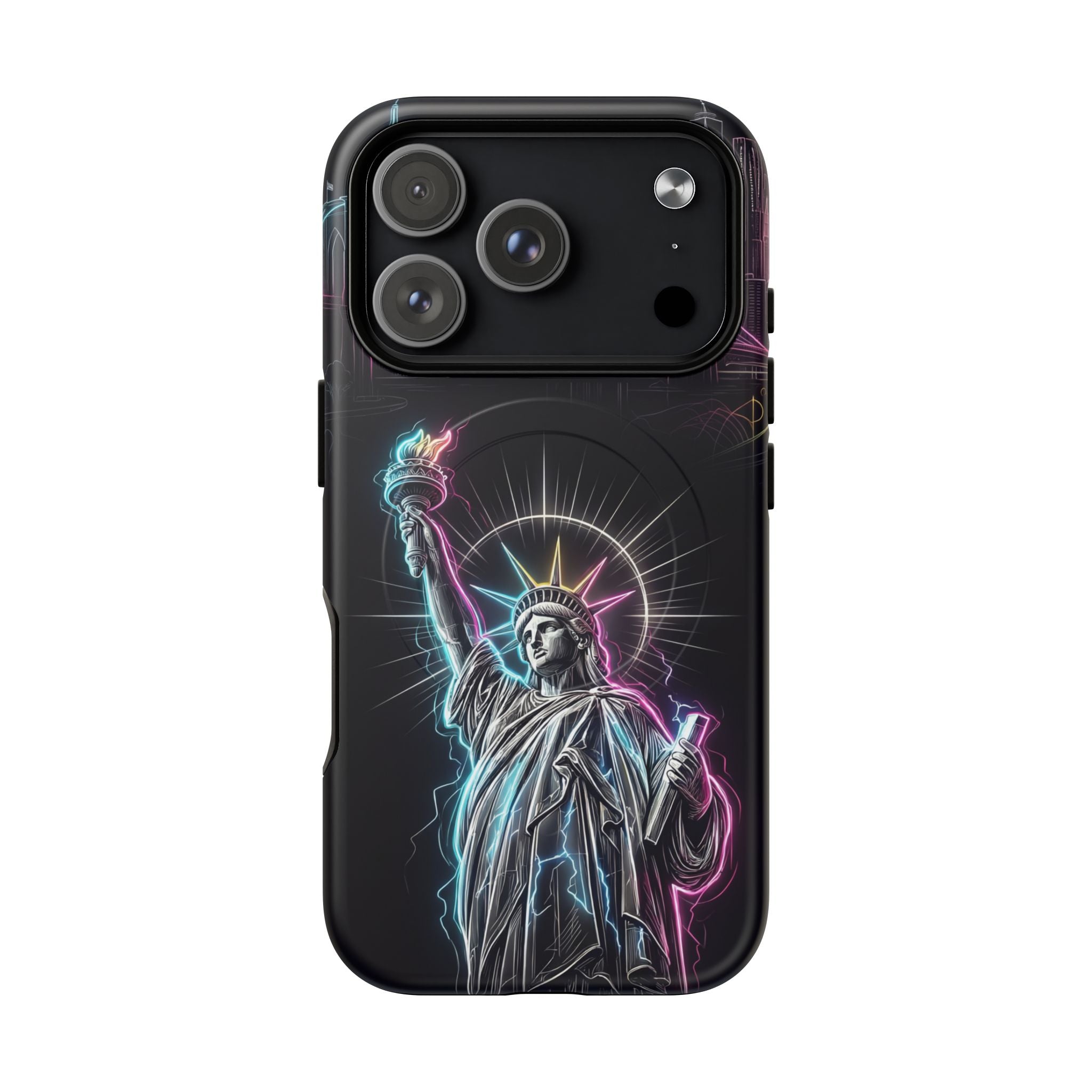 Neon Statue of Liberty Tough MagSafe iPhone Case