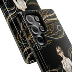 Elegant Woman Illustration Samsung Galaxy Phone Case | Vintage Bride in Flowing Gown