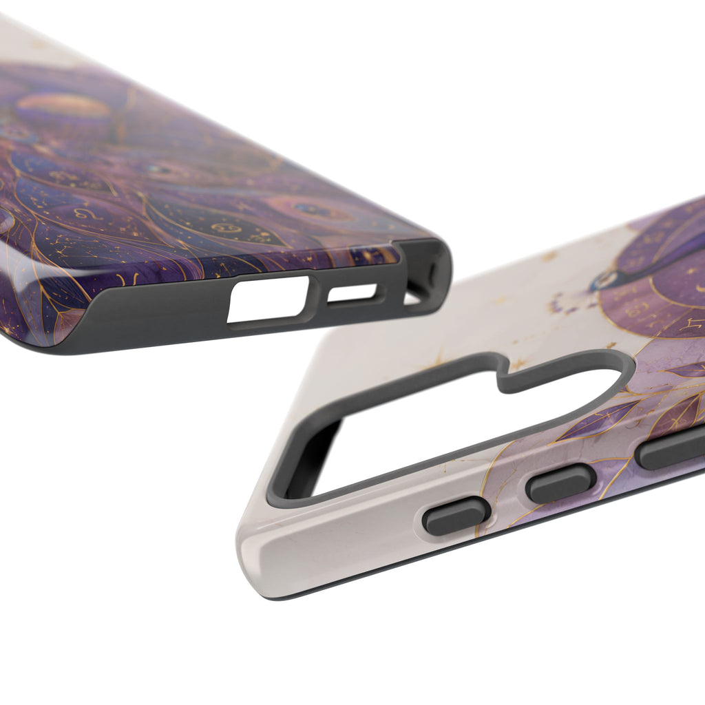 Purple Peacock Samsung Galaxy Phone Case | Celestial Peacock Phone Case