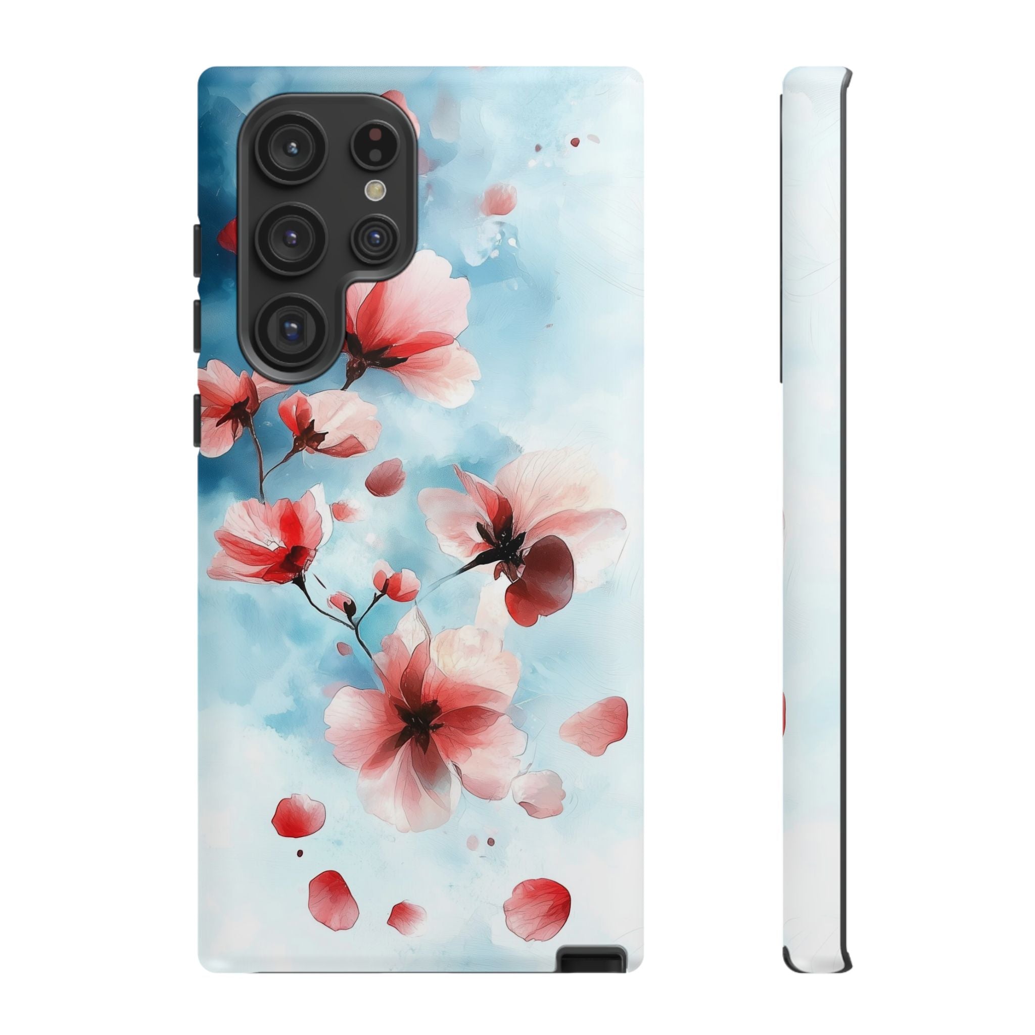 Floral Cherry Blossom Samsung Galaxy Case | Pastel Pink Blue