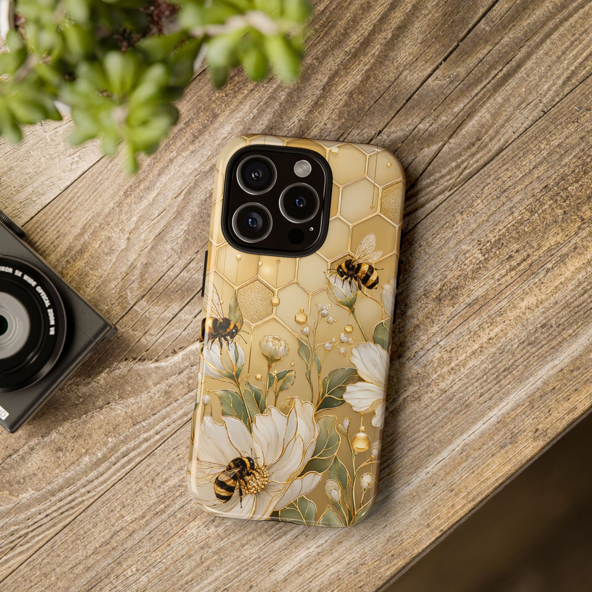 Bee Floral iPhone Case | Honeycomb Wildflower Cover