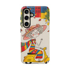 Vintage Scooter Granny Samsung Galaxy Phone Case | Colourful Retro Elderly Lady Design
