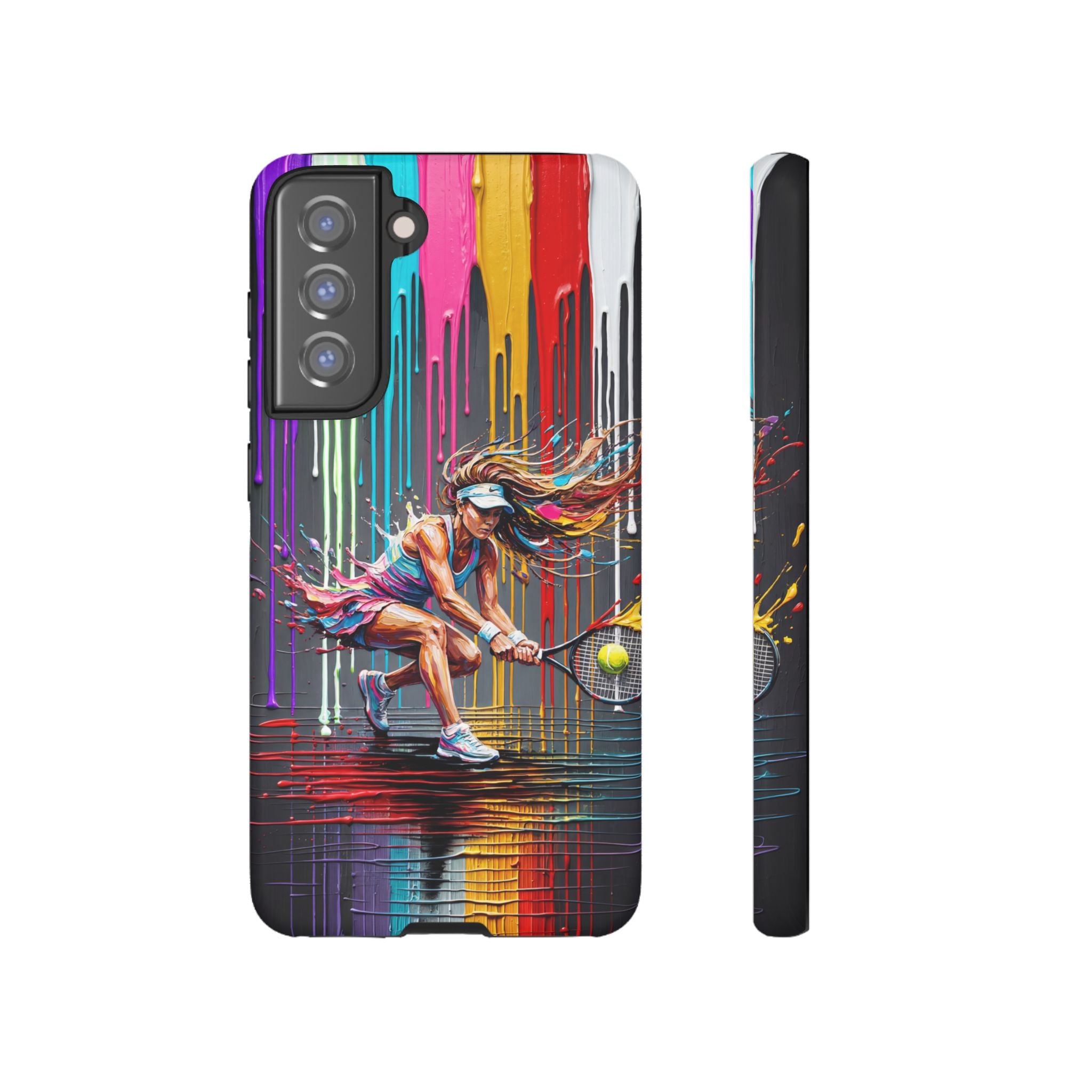 Colour Splash Tennis Samsung Galaxy Phone Case | Vibrant Female Player Art