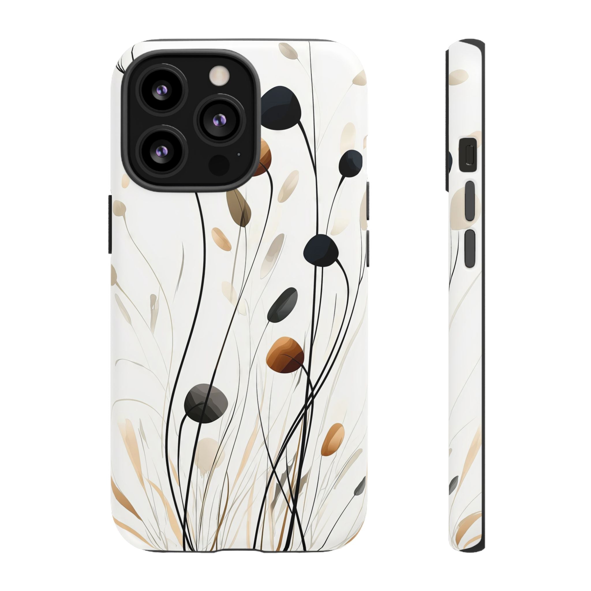 Floral Breeze Tough iPhone Case | Minimal Neutral Botanical Design