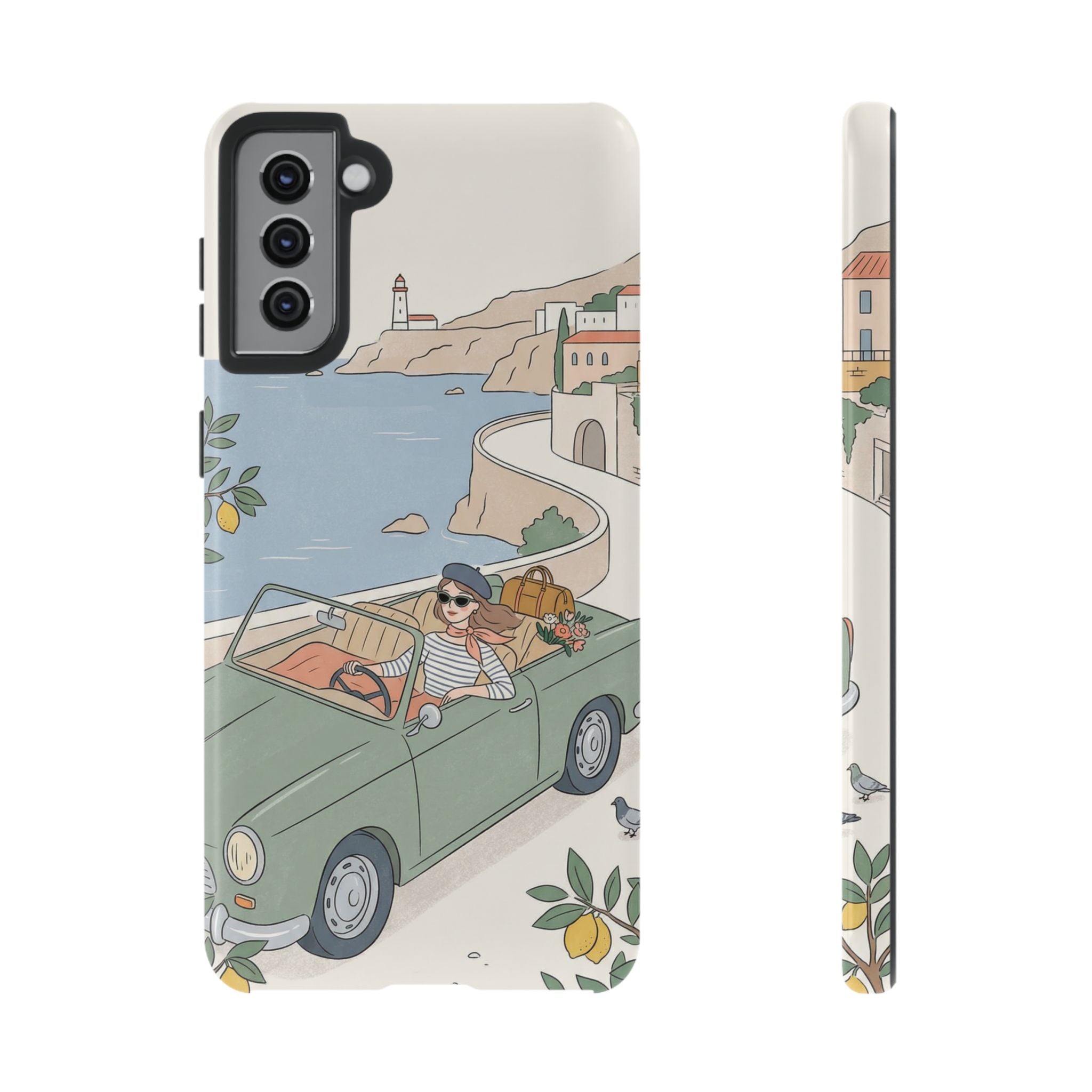 Retro Coastal Road Trip Design Samsung Galaxy Phone Case