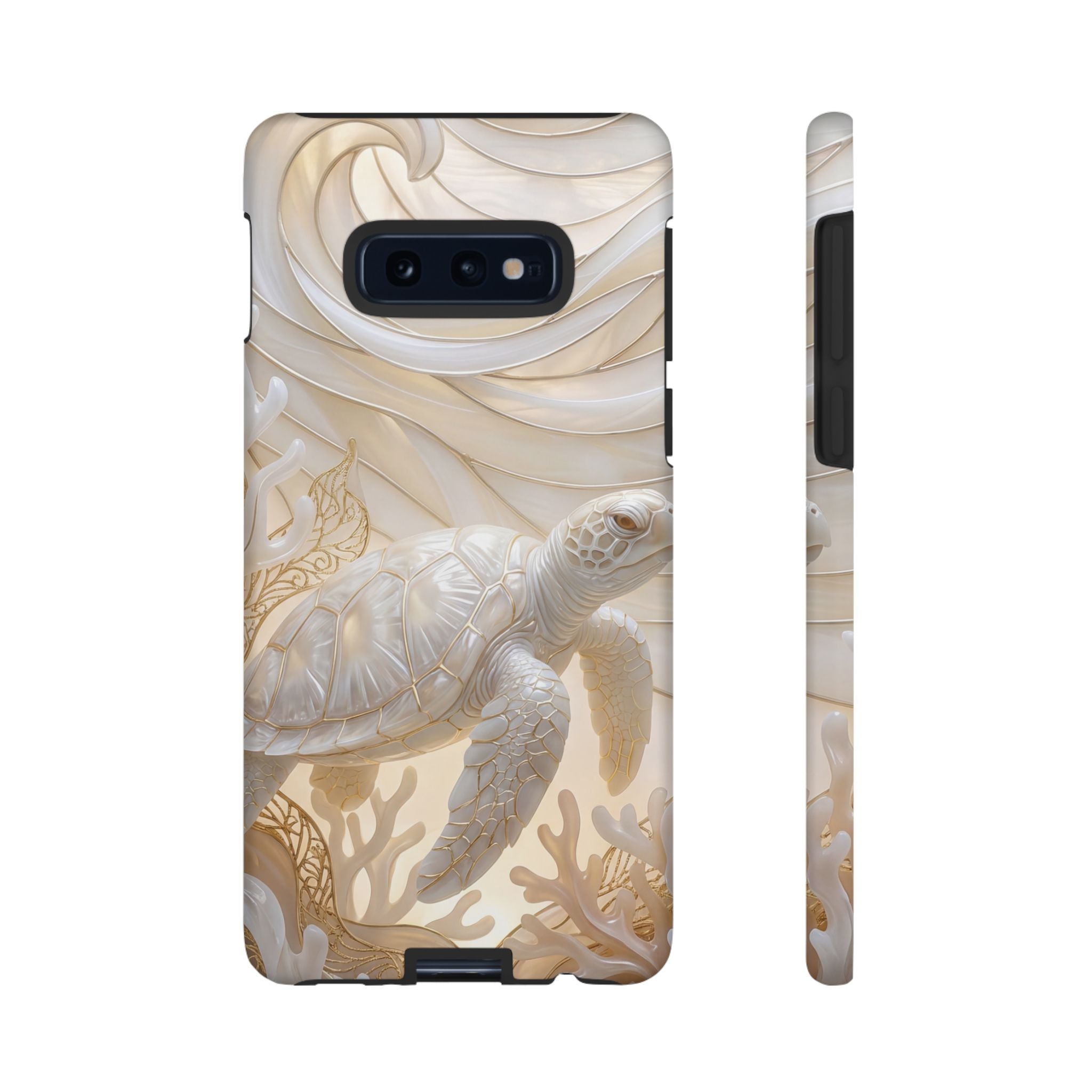 Sea Turtle Tough Samsung Galaxy Case — Elegant Nautical Coral Design