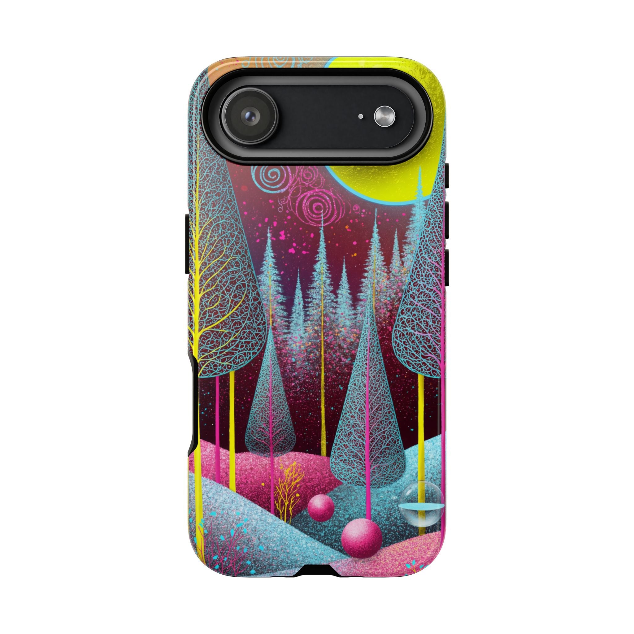 Neon Dreamscape Forest iPhone Case