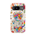 Floral Rainbow Cat Google Pixel Phone Case | Cat News Design