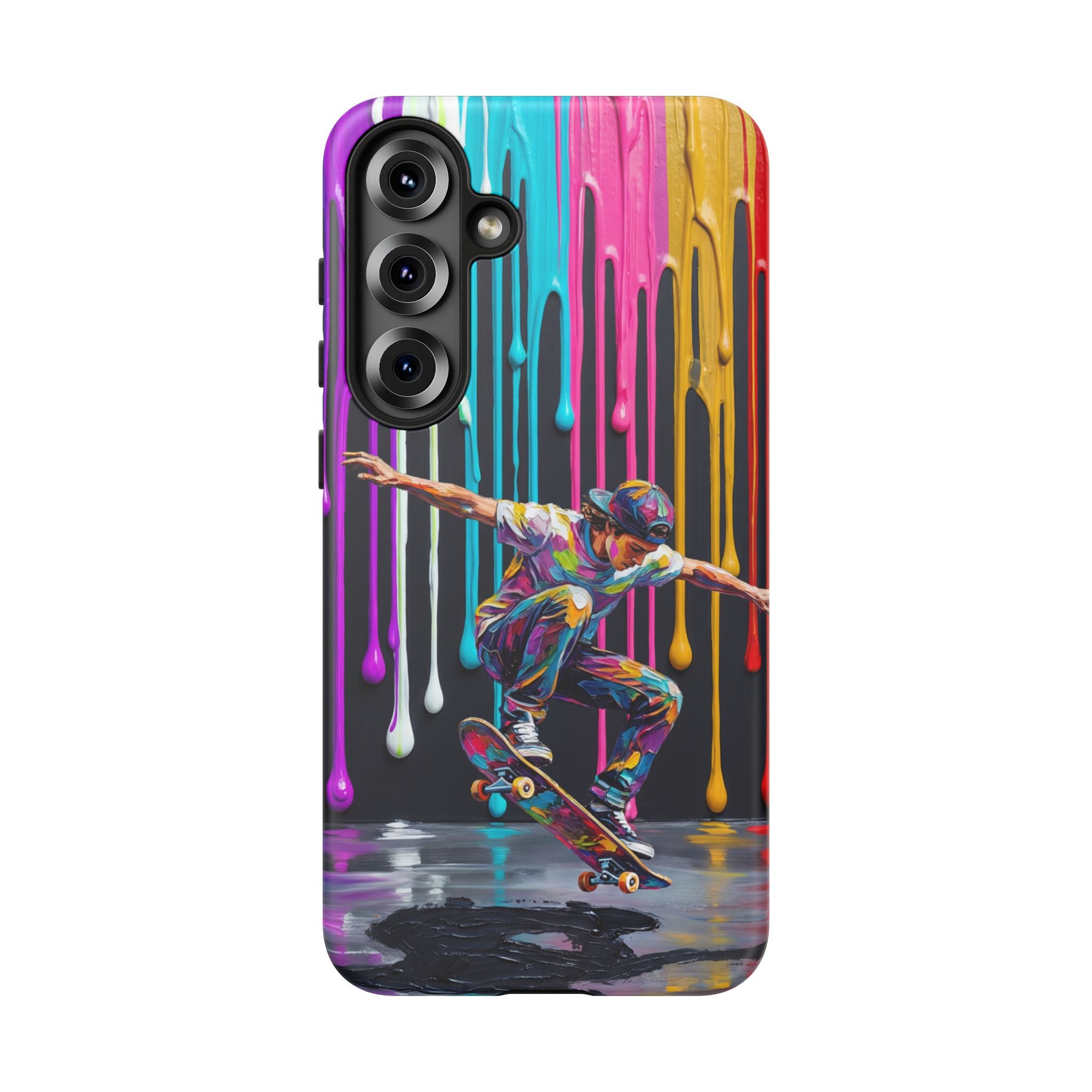 Colourful Drip Art Skateboarder Splash Samsung Galaxy Phone Case