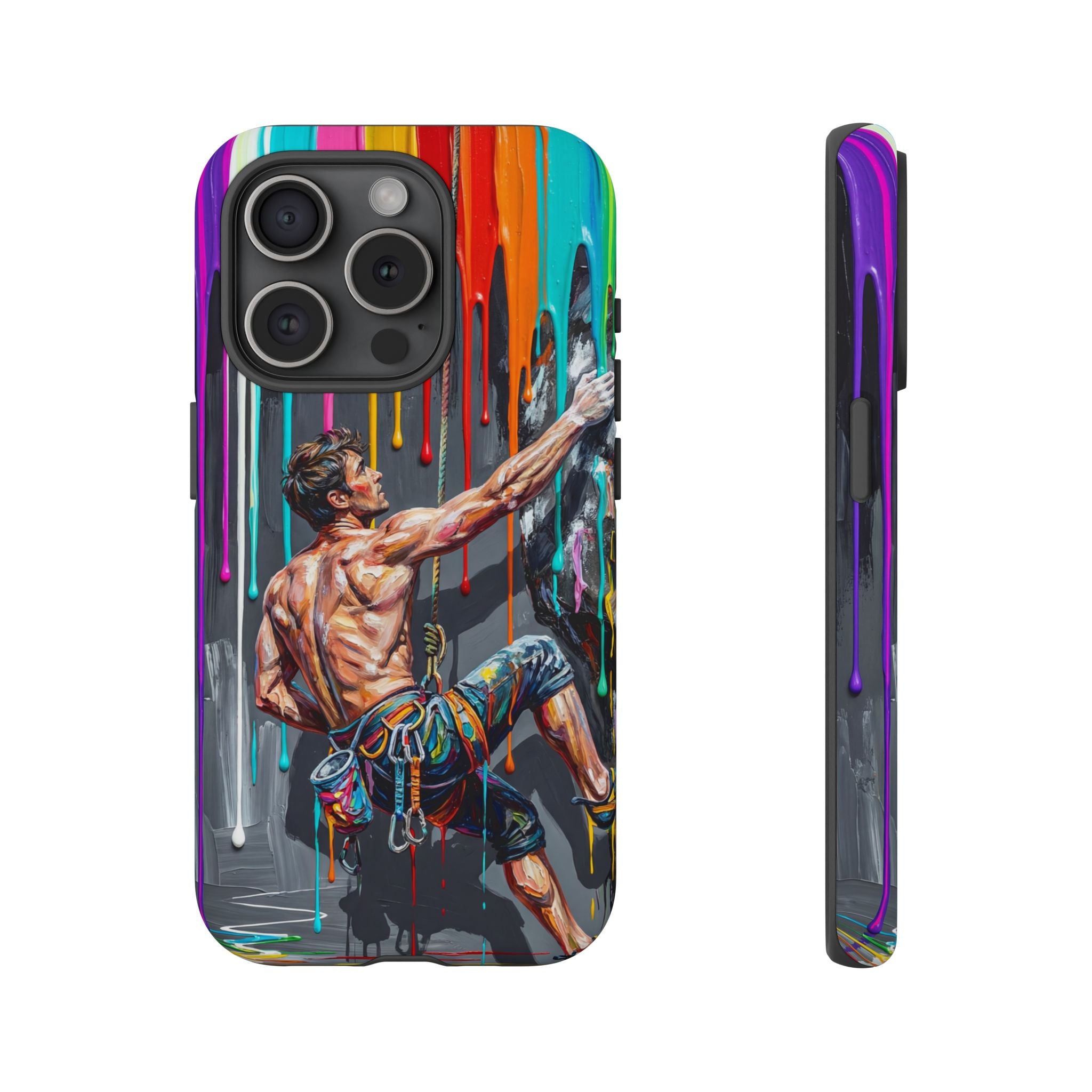 Colourful Rock Climber Art Protective iPhone Case