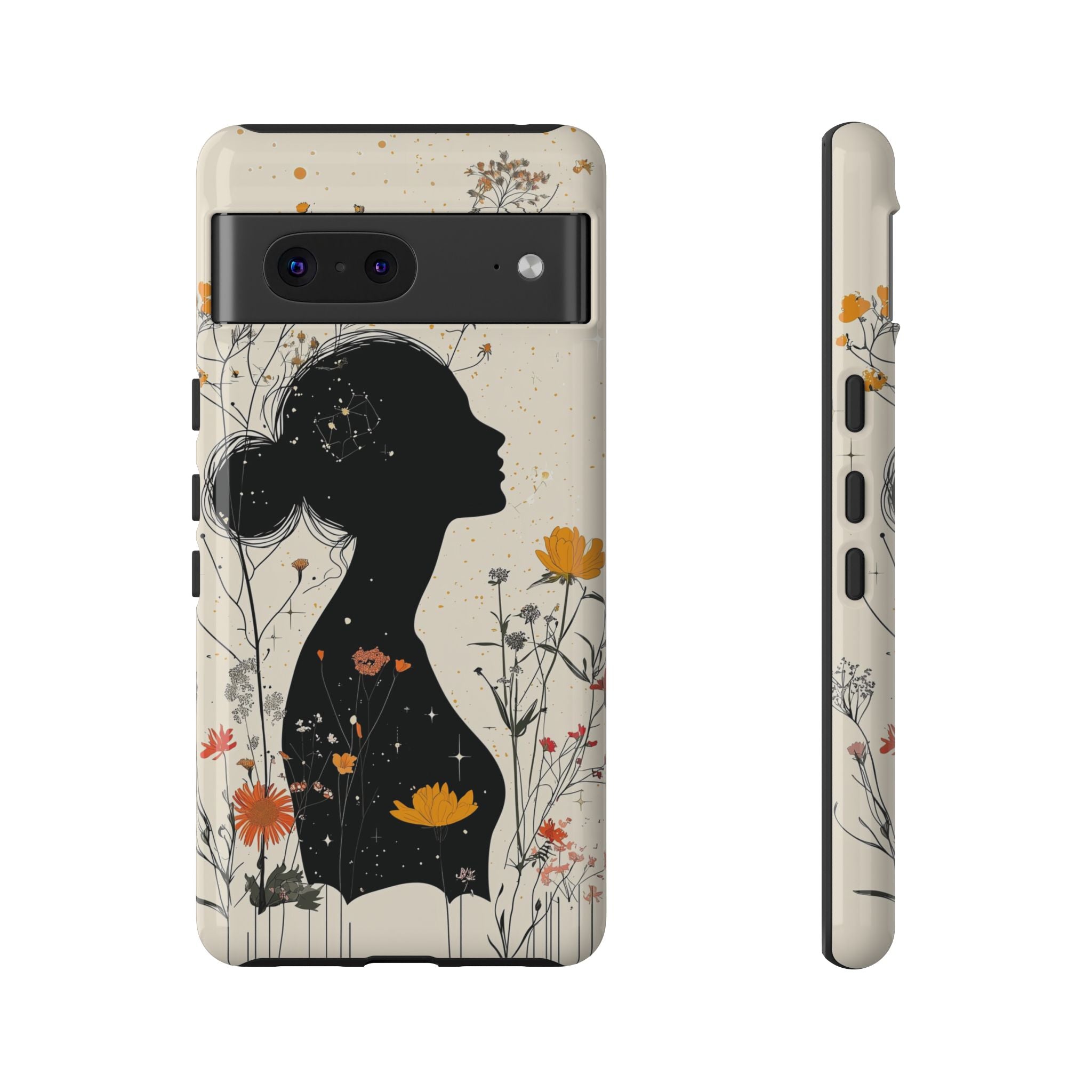 Floral Silhouette Google Pixel Case | Botanical Woman
