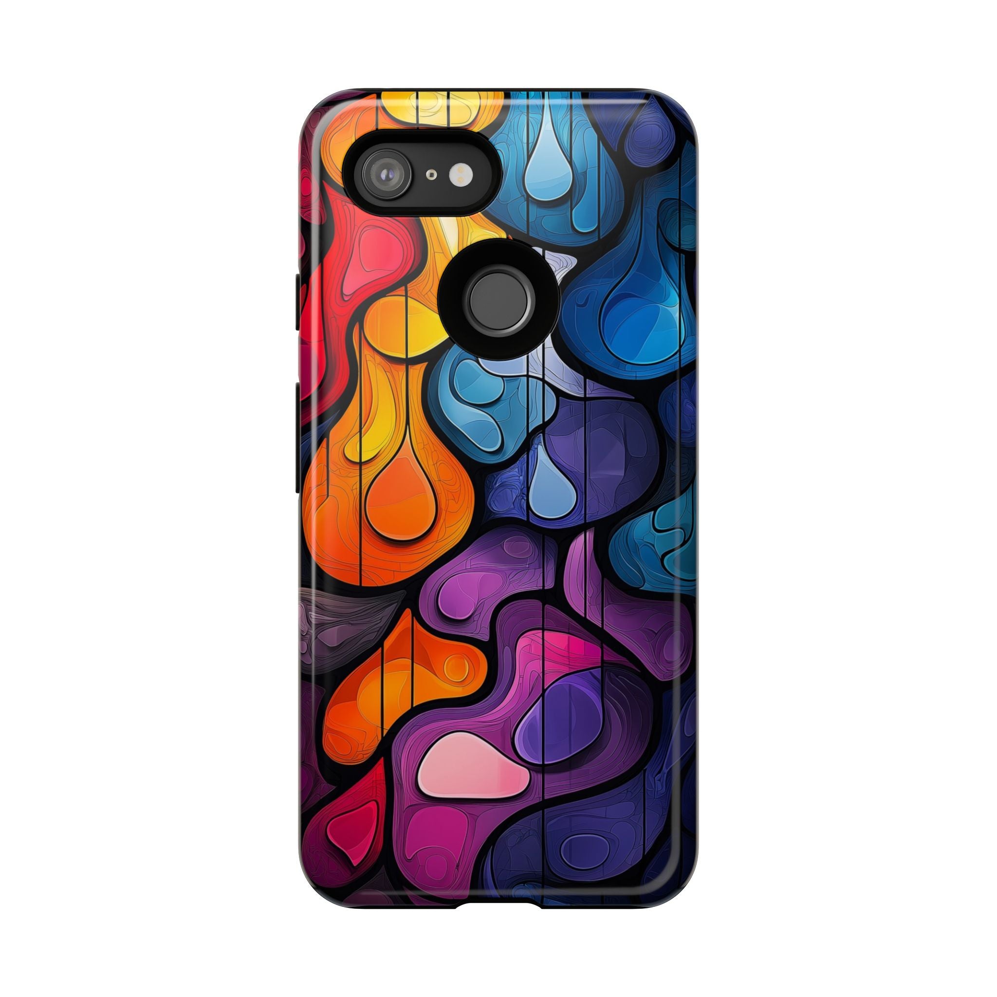 Abstract Colourful Drop Google Pixel Case — Vibrant Stained-Glass
