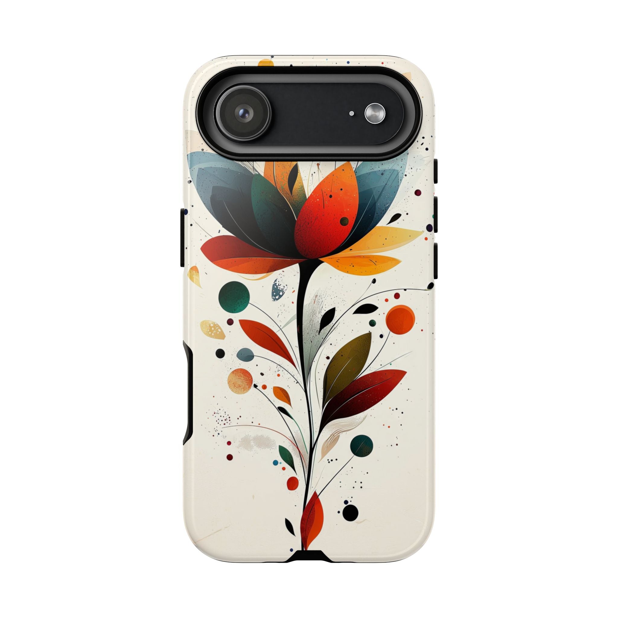Floral Abstract Tough iPhone Case | Colourful Lotus Art Protective Cover
