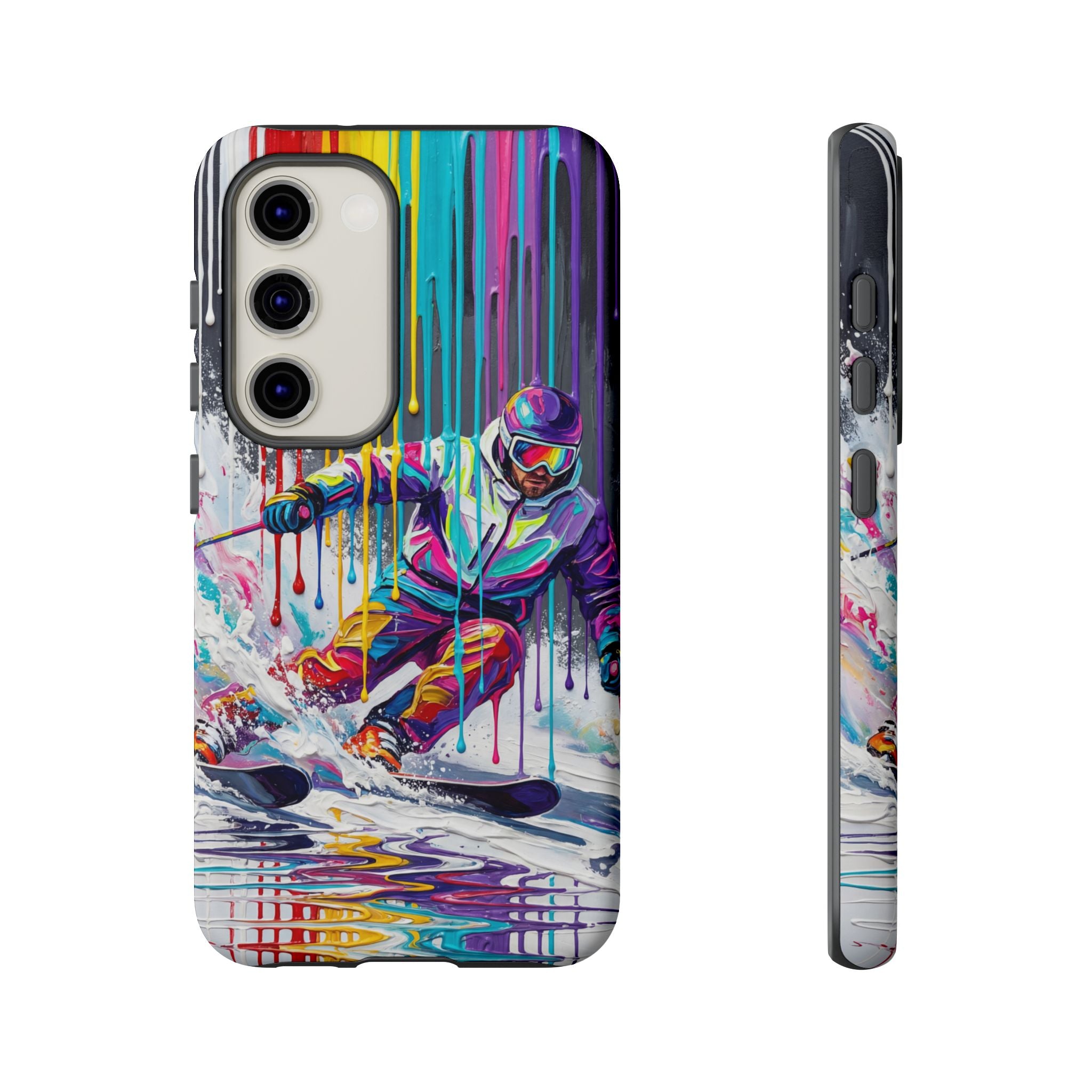 Colourful Skiing Drip Art Tough Samsung Galaxy Phone Case