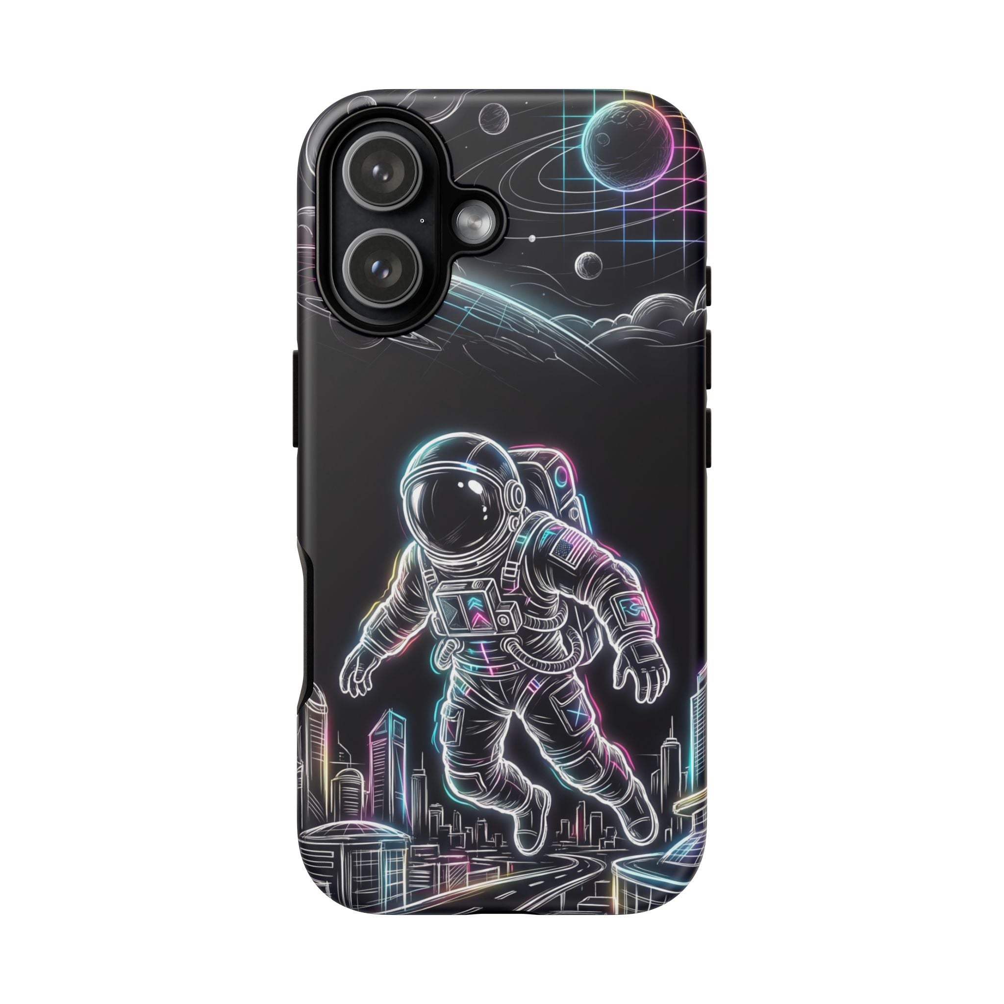 Space Explorer Astronaut Neon iPhone Case