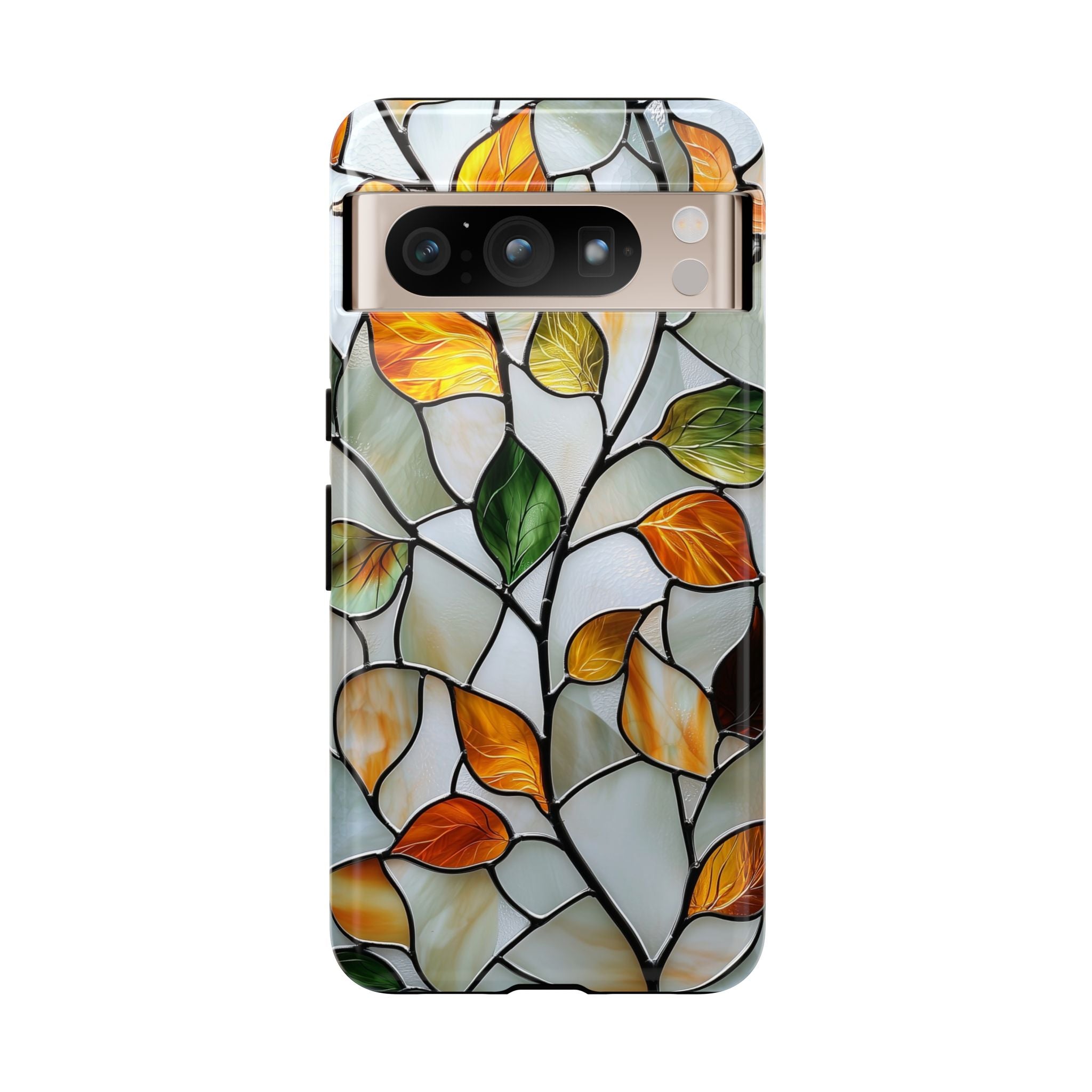 Stained Glass Autumn Leaves Mosaic Google Pixel Case