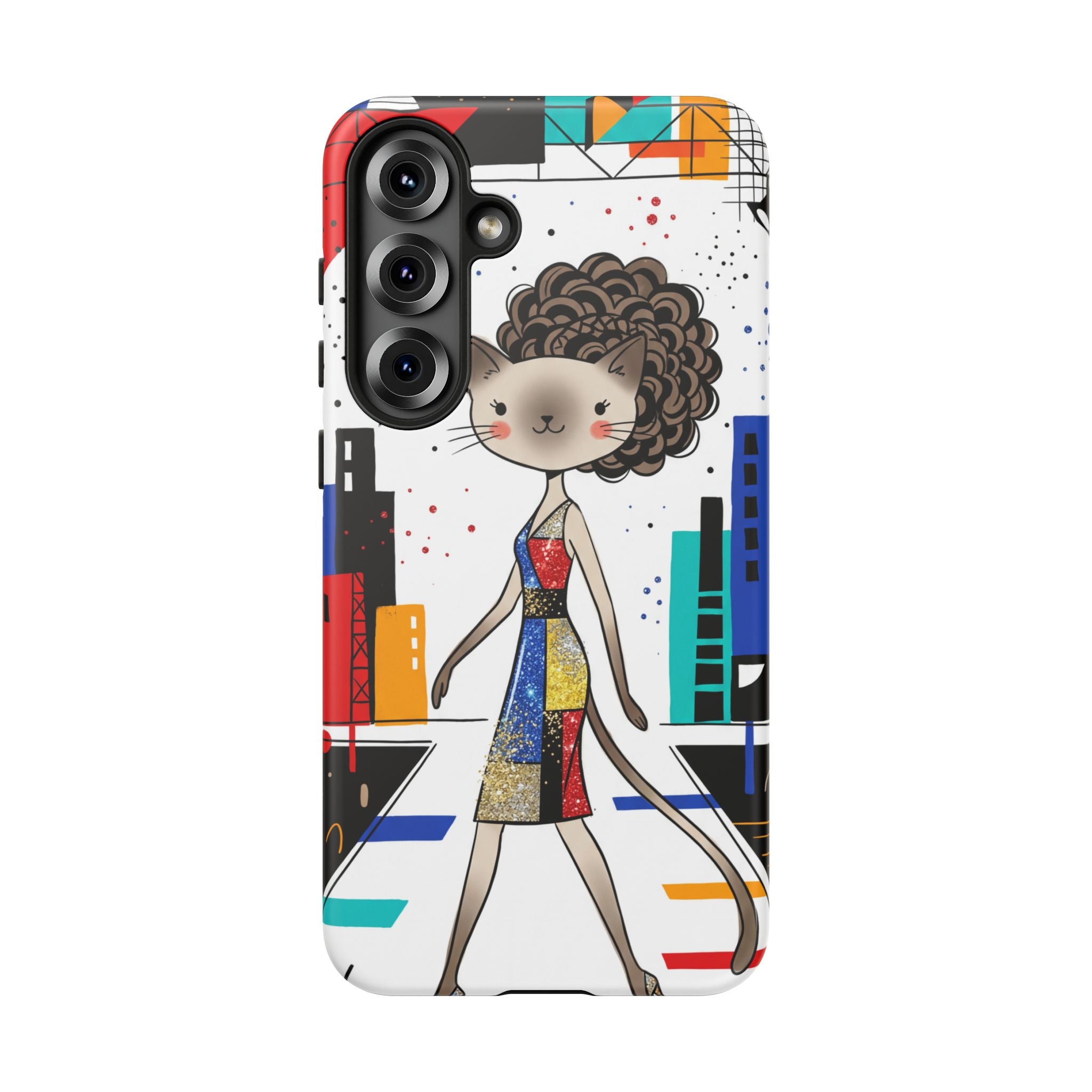 Catwalk City Samsung Galaxy Phone Case | Cute Fashion Cat