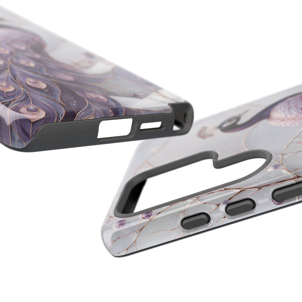 Peacock Samsung Galaxy Phone Case | Lavender Peacock Phone Case