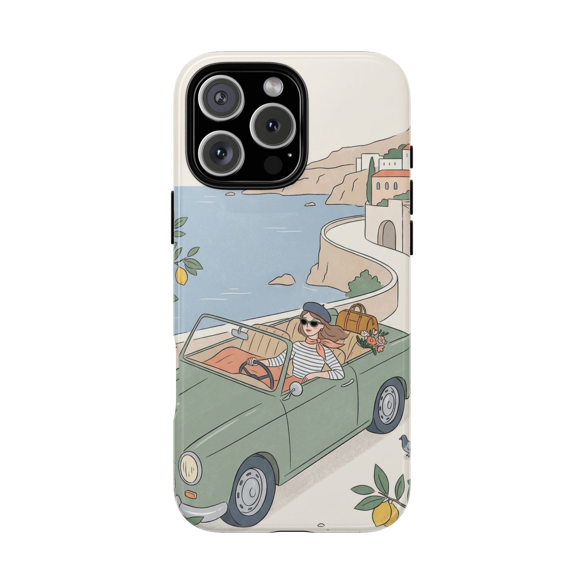 Retro Coastal Road Trip Design iPhone Case
