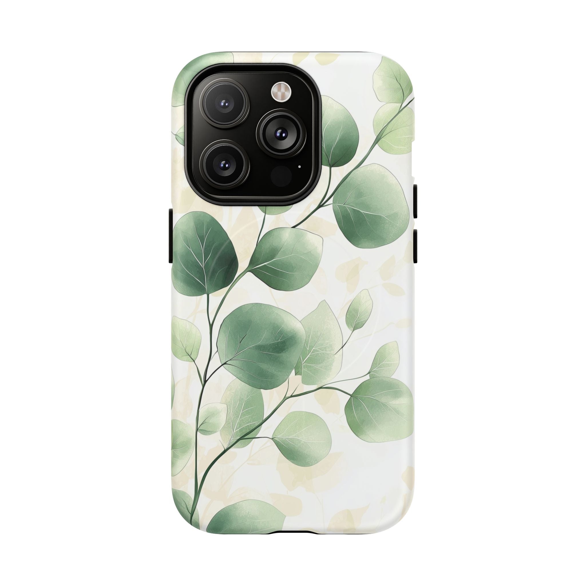 Botanical Eucalyptus Tough MagSafe iPhone Case | Green Watercolour Leaf