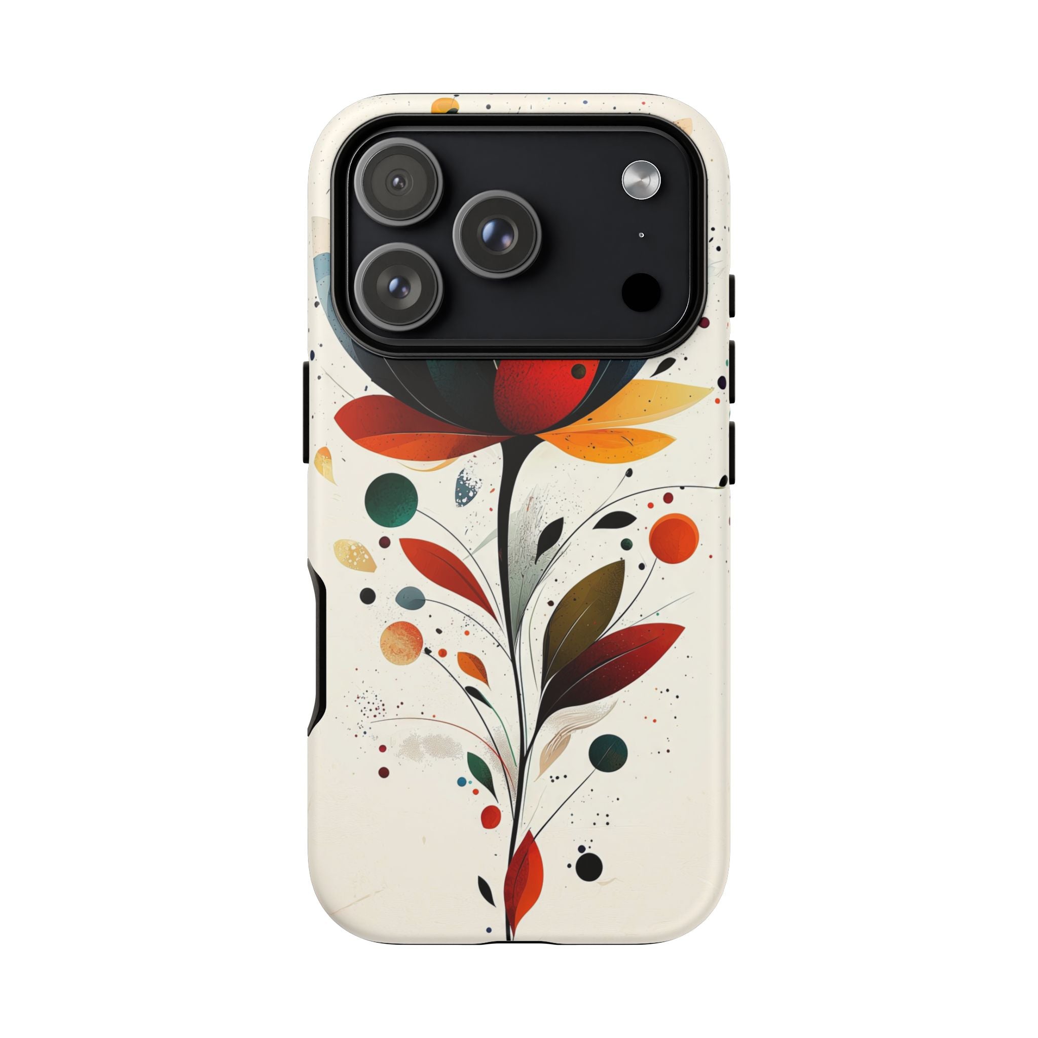 Floral Abstract Tough iPhone Case | Colourful Lotus Art Protective Cover