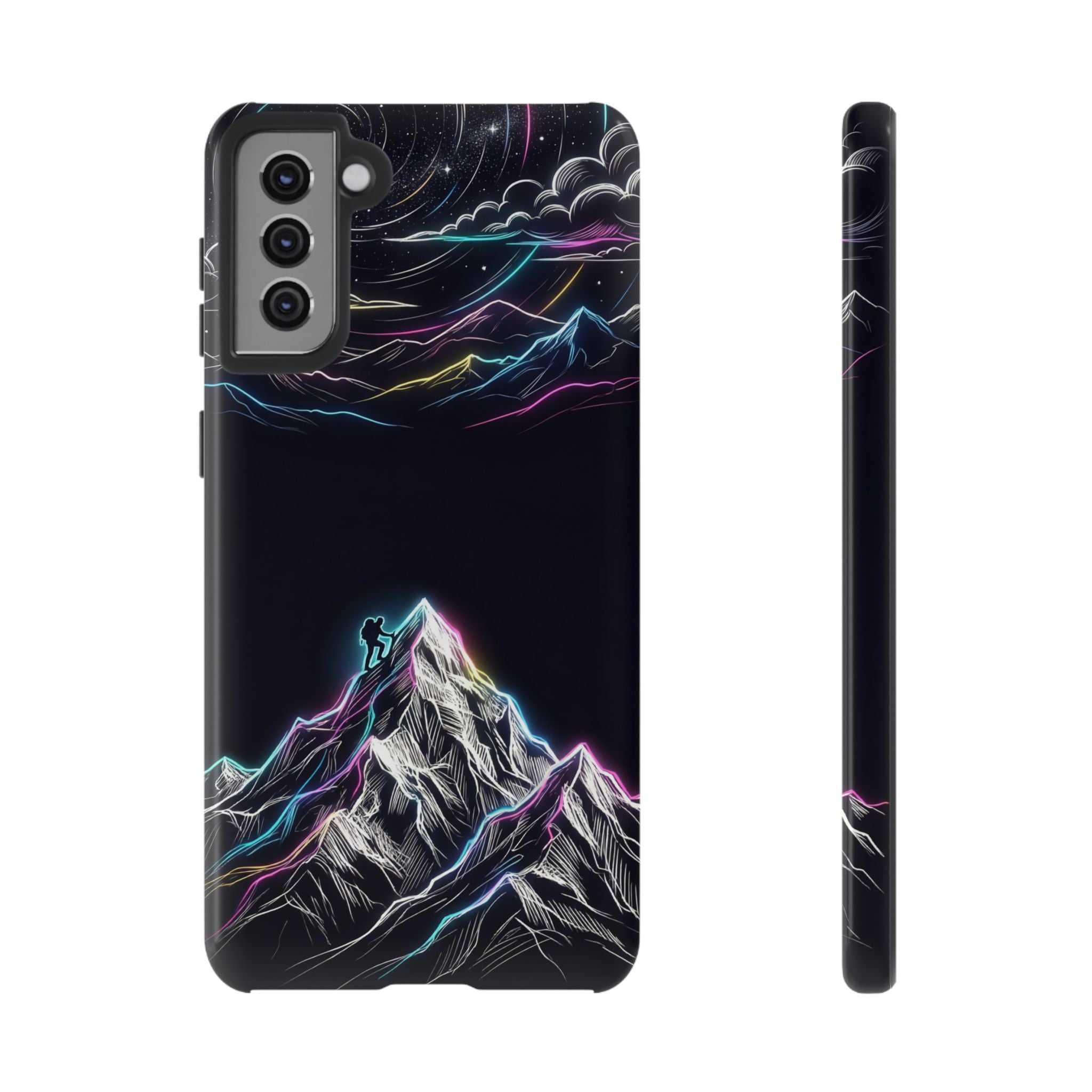 Mount Everest Neon Samsung Galaxy Phone Case | Dark Cosmic Climber Protective Cover