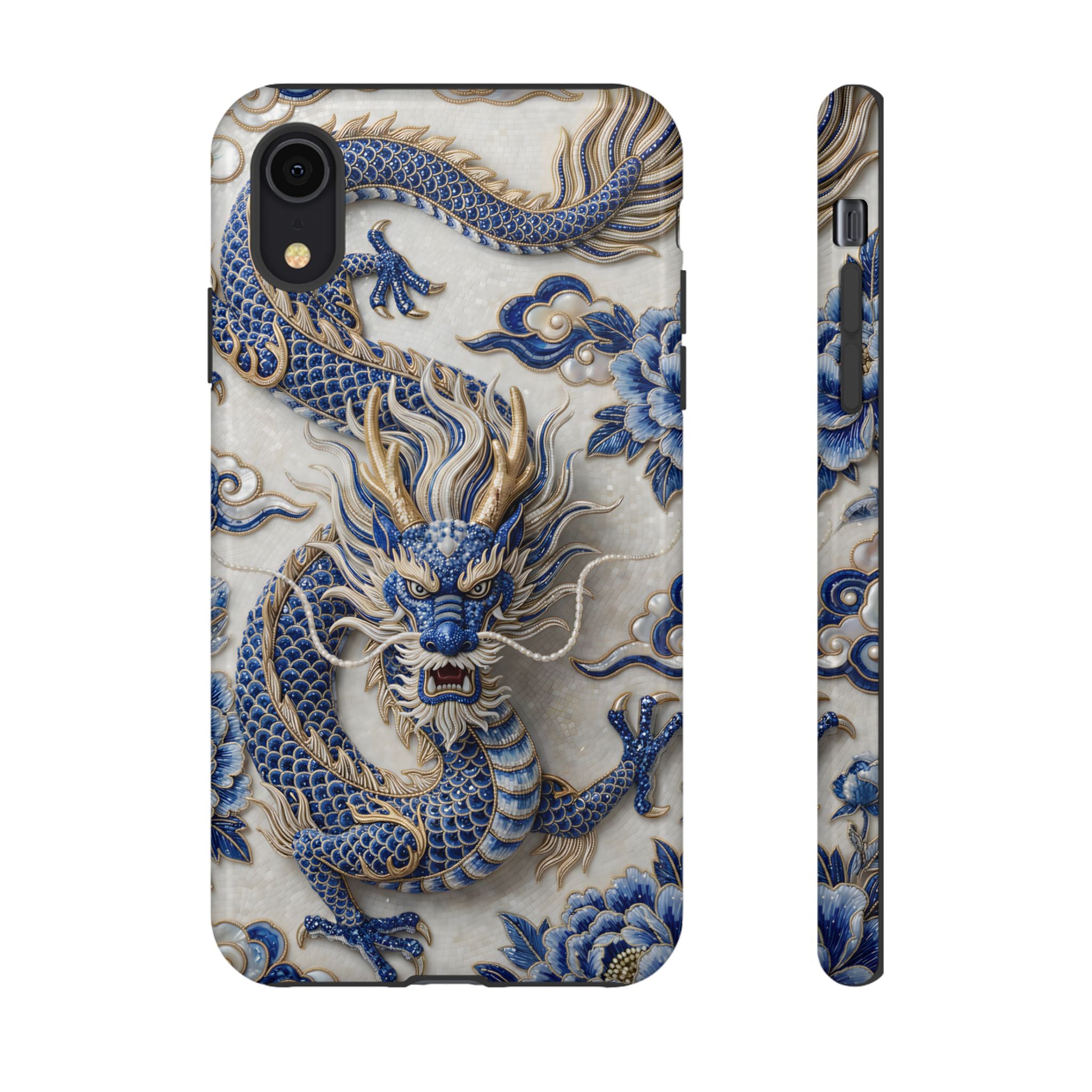 Asian Zodiac Dragon iPhone Case | Blue & White Porcelain Luxury Protective Case | Year of the Dragon Gift