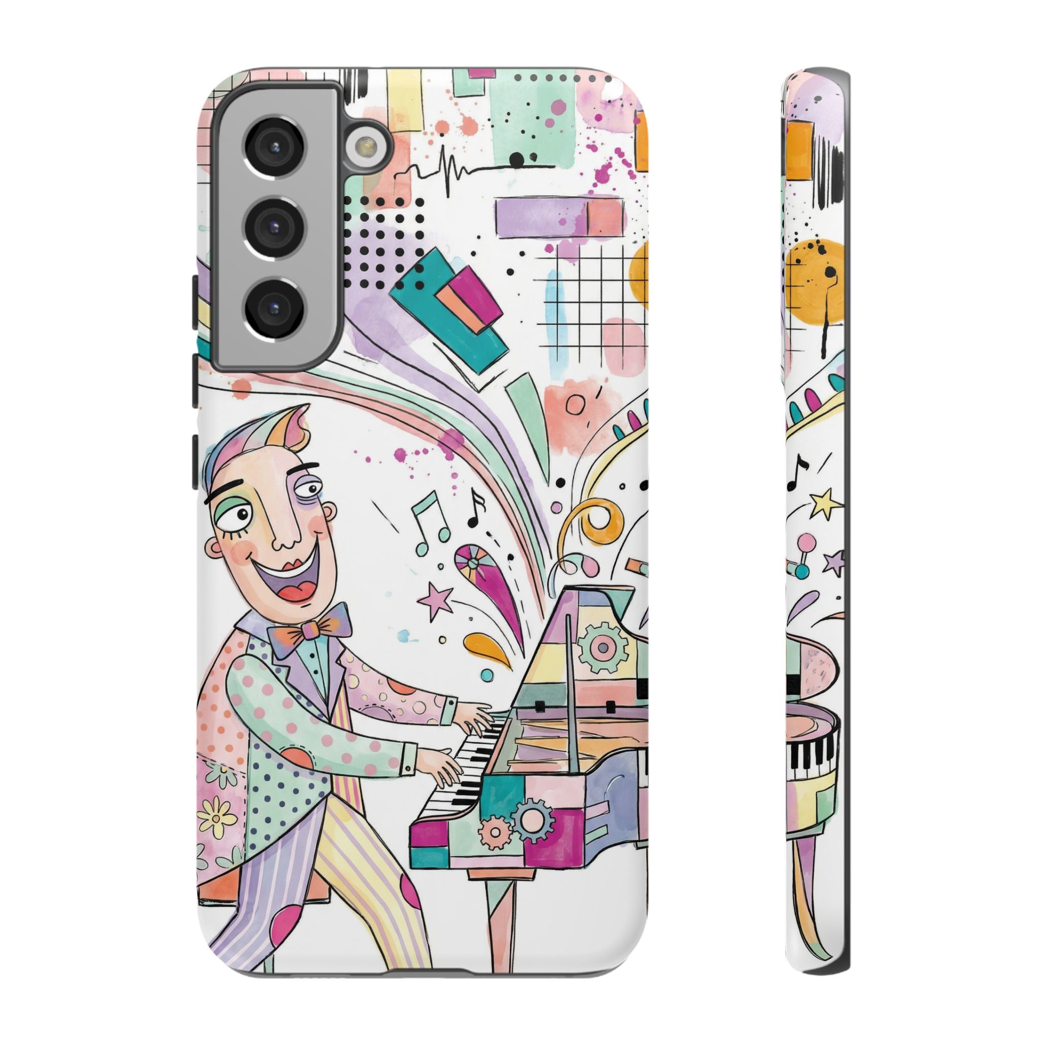 Musical Pianist Samsung Galaxy Phone Case | Colorful Whimsical Piano Art