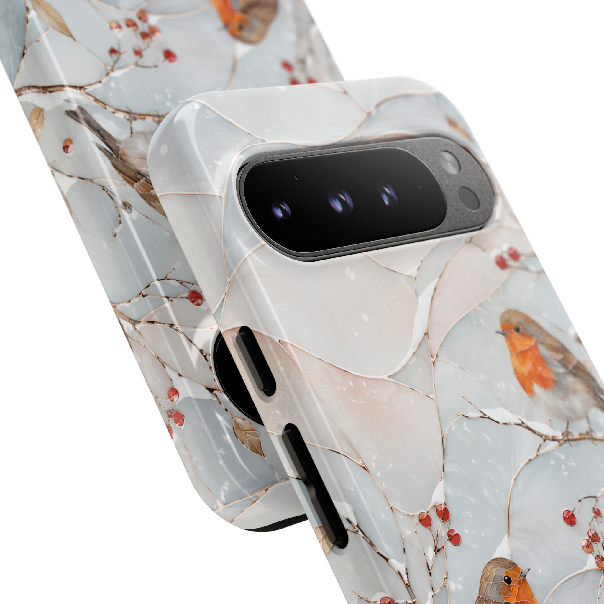 Robin Bird Google Pixel Phone Case | Winter Berries Phone Case