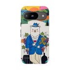 Dapper Polar Bear Wine Lover Illustrated Protective Google Pixel Phone Case