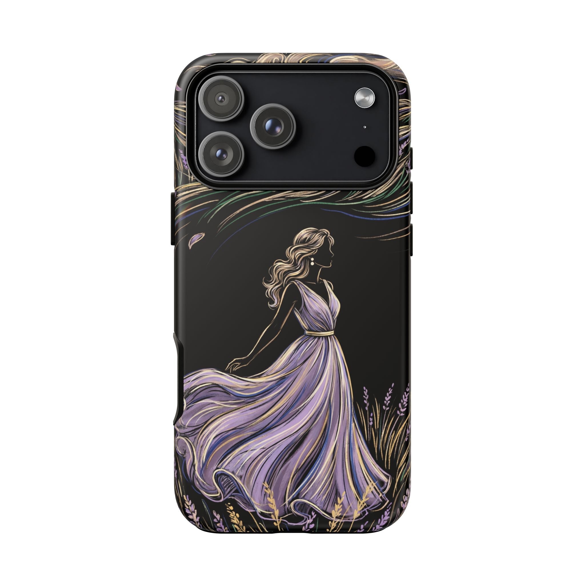 Lavender Breeze iPhone Case | Elegant Dancing Woman Floral Protection