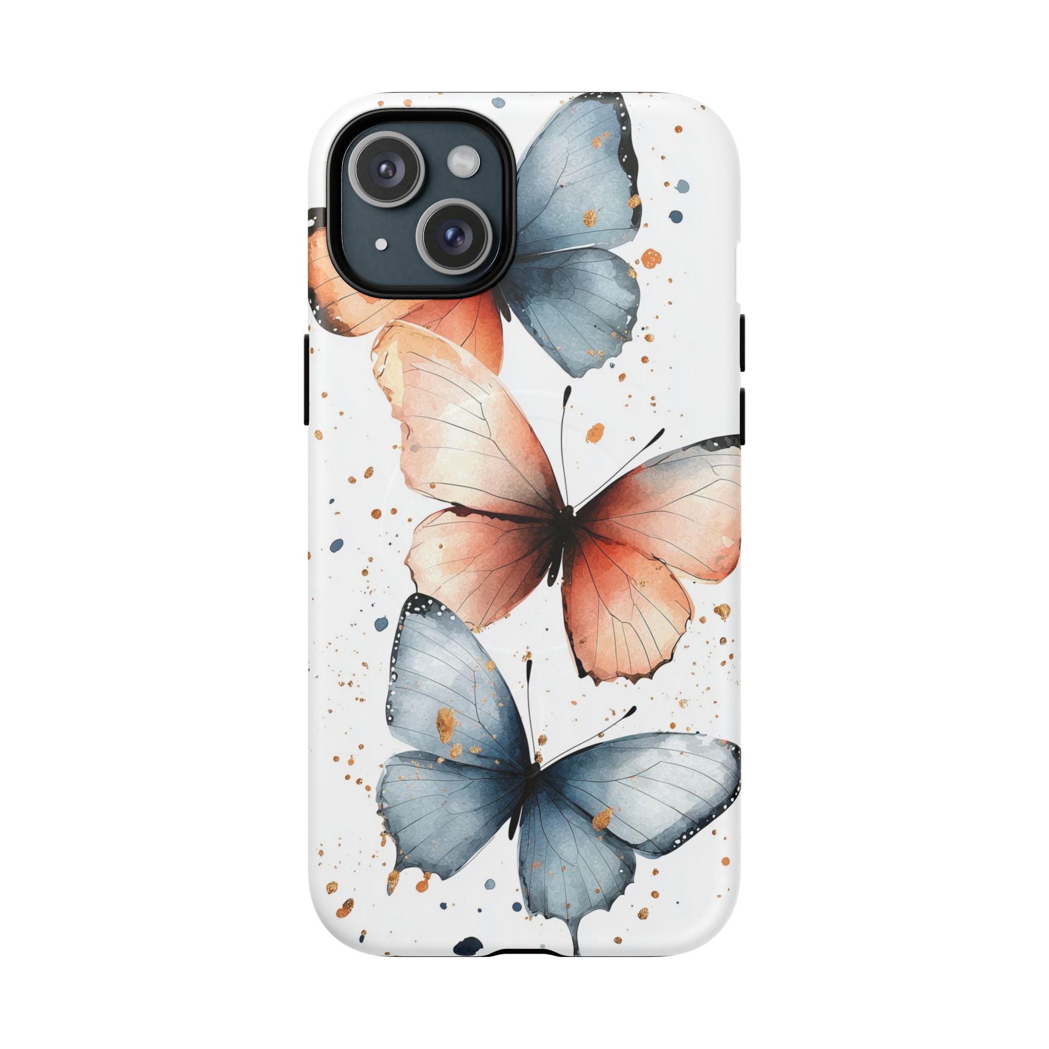 Custodia MagSafe resistente per iPhone con motivo farfalla acquerello