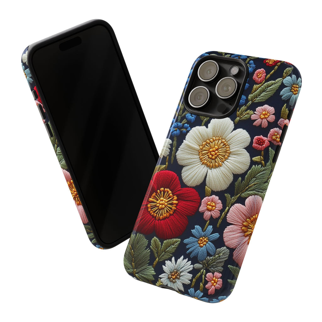 Floral Embroidered Garden iPhone Case