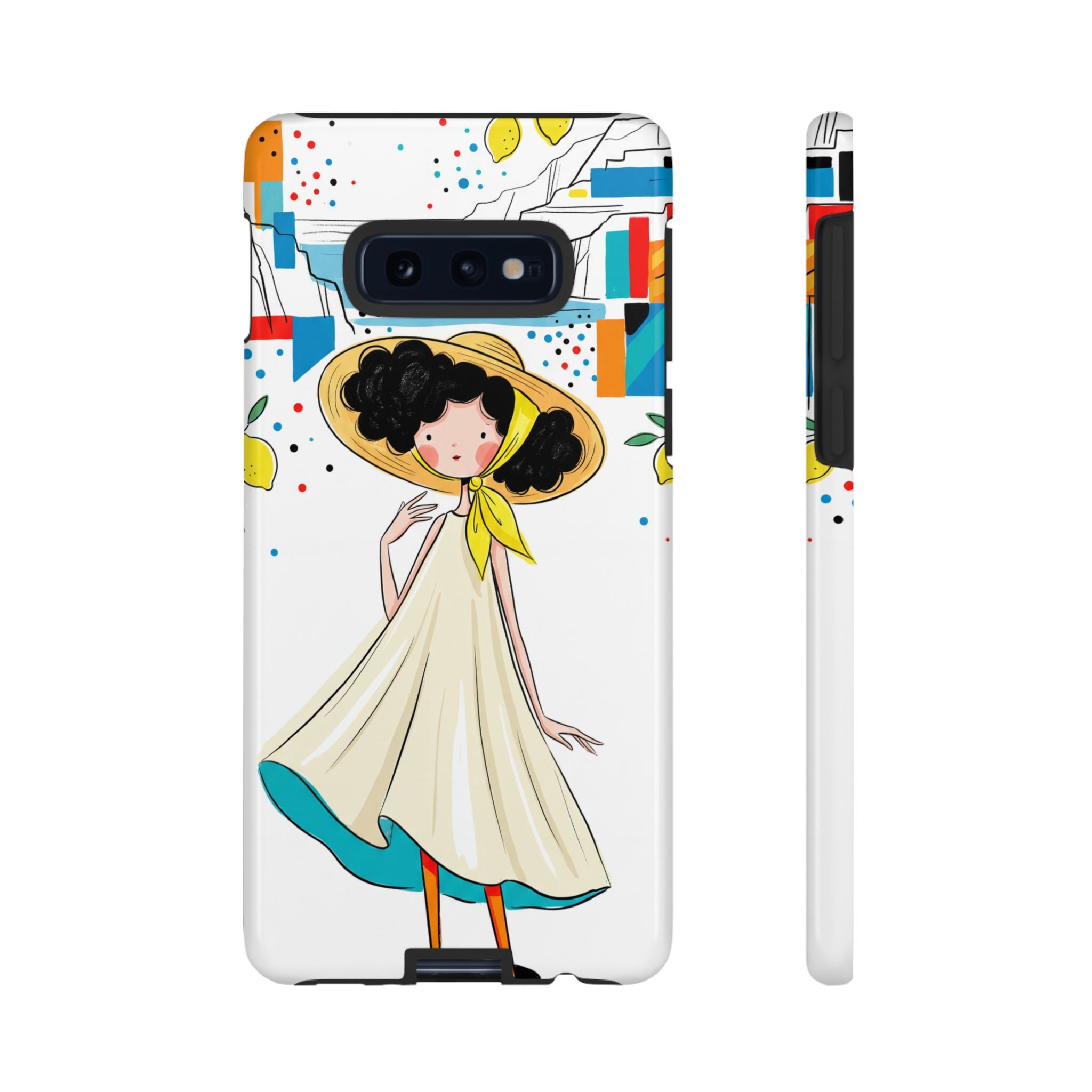 Cute Summer Girl Samsung Galaxy Phone Case | Whimsical Coastal Illustration Protective Case