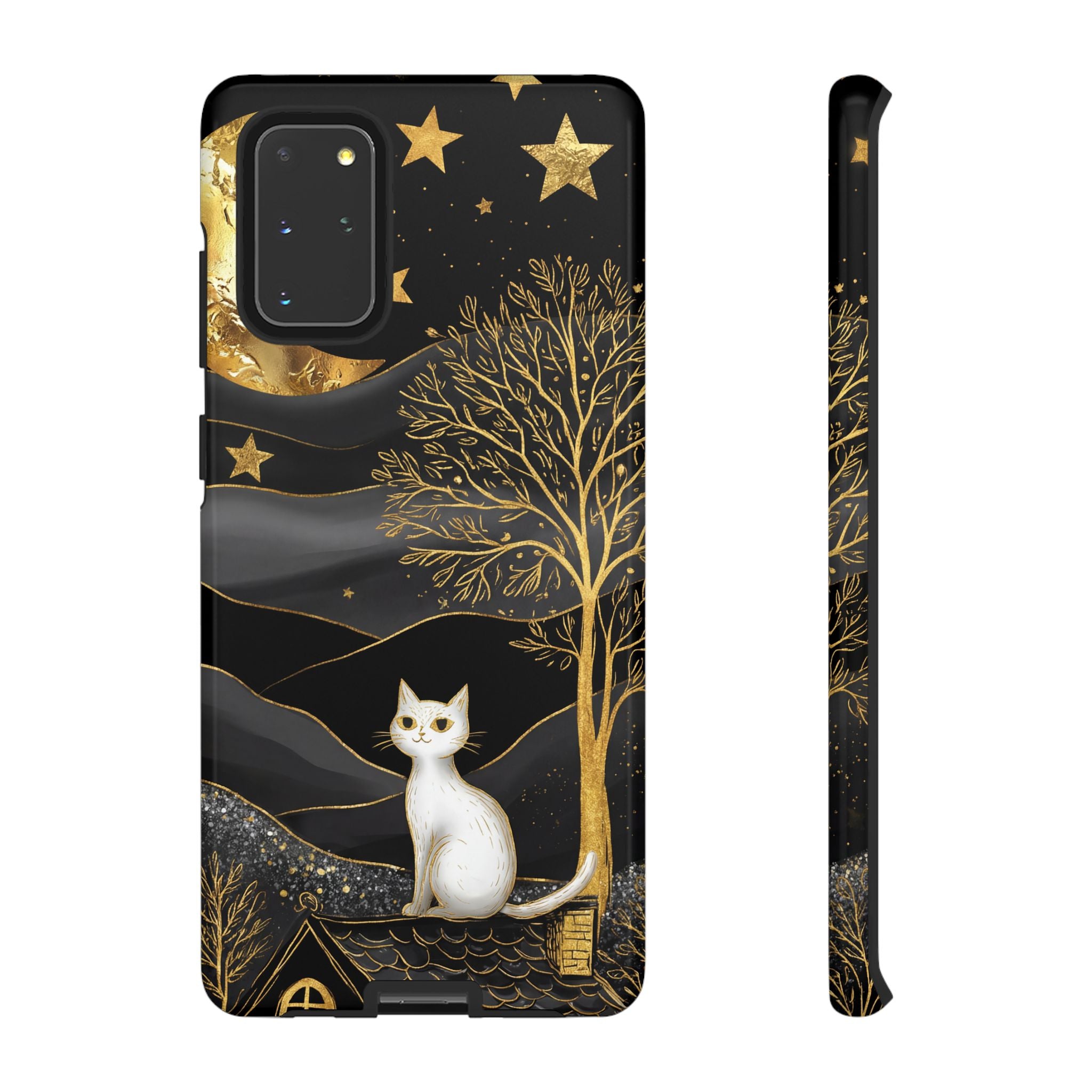 Gold Moon & Celestial Cat Samsung Galaxy Case