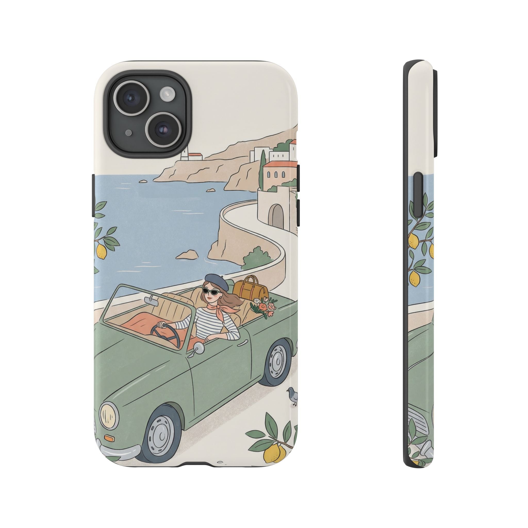 Retro Coastal Road Trip Design iPhone Case