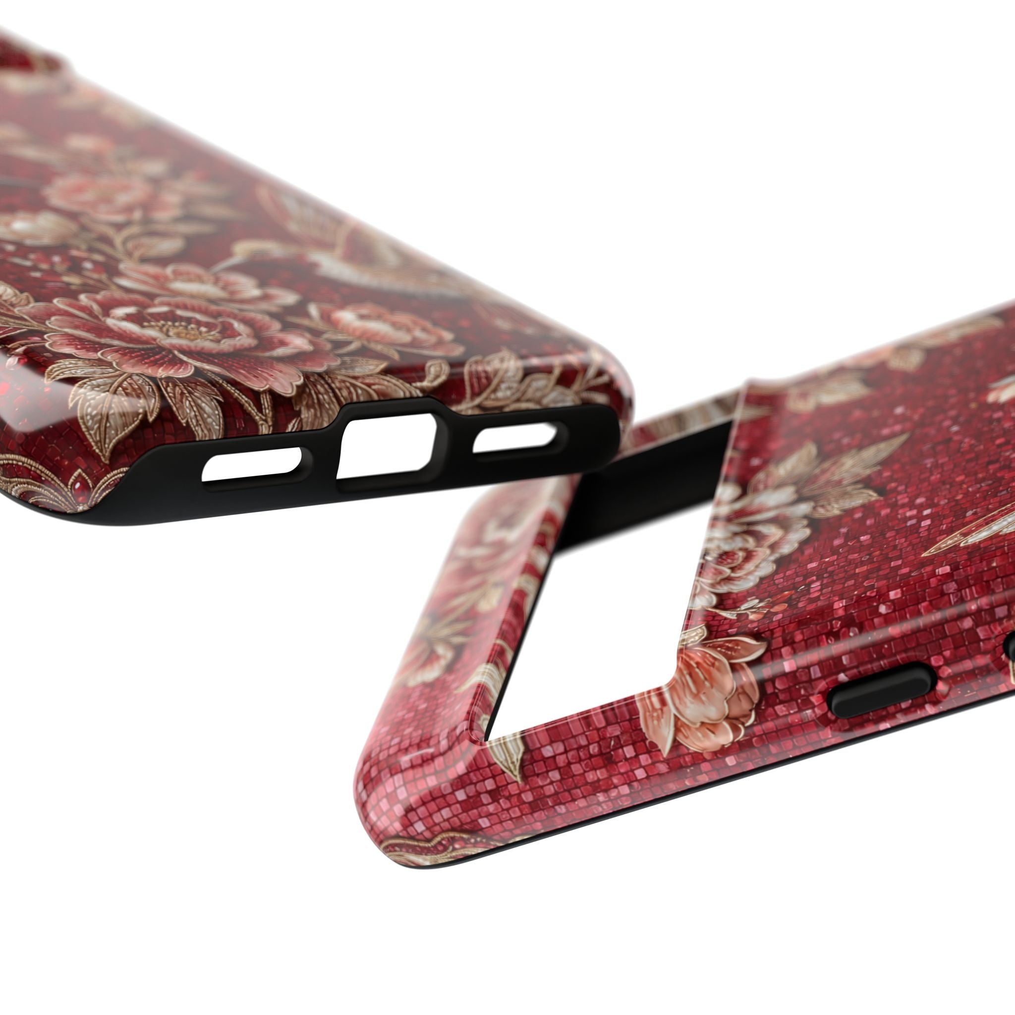 Floral Hummingbird Tough Case | Vintage Red Google Pixel Phone Case