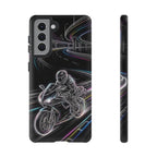 Neon Night Rider Samsung Galaxy Phone Case | Motorcycle Racing Protective Cover