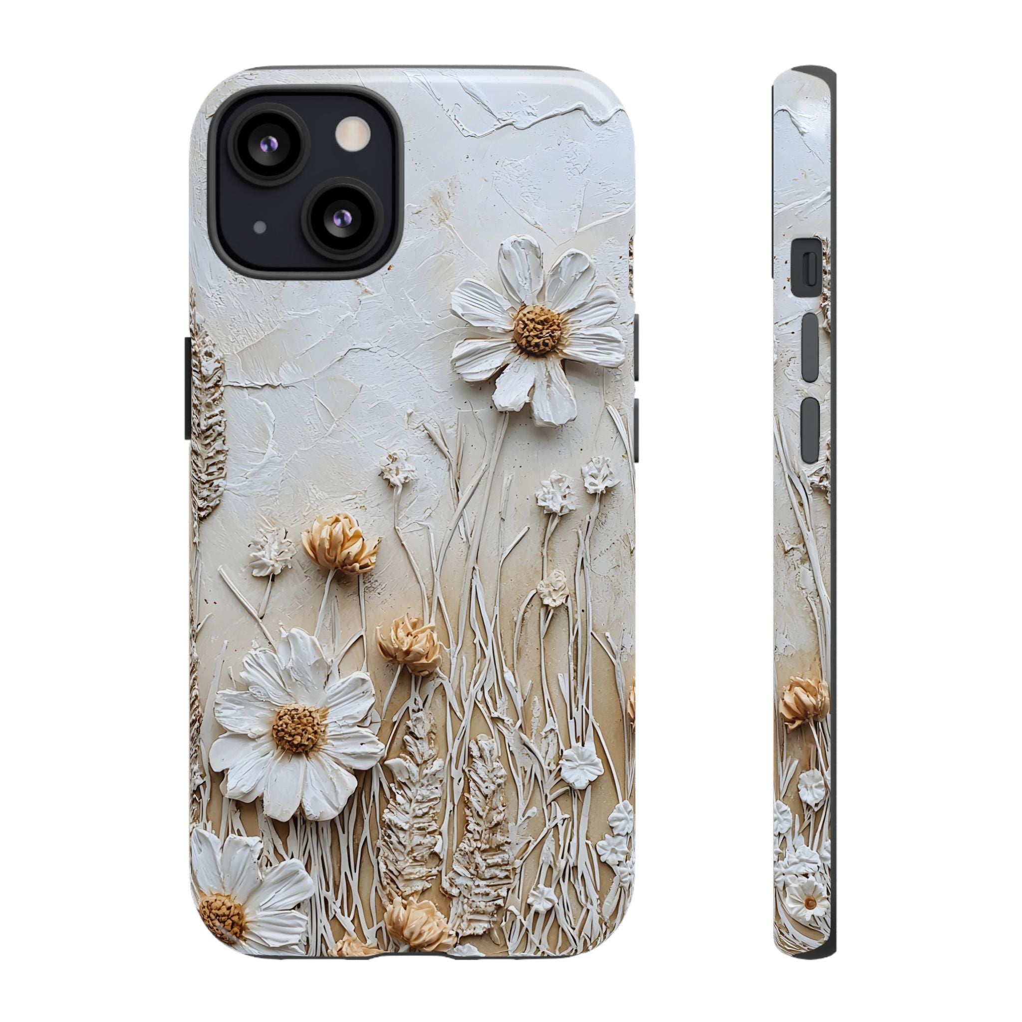 Textured Daisy Art Floral Relief iPhone Case
