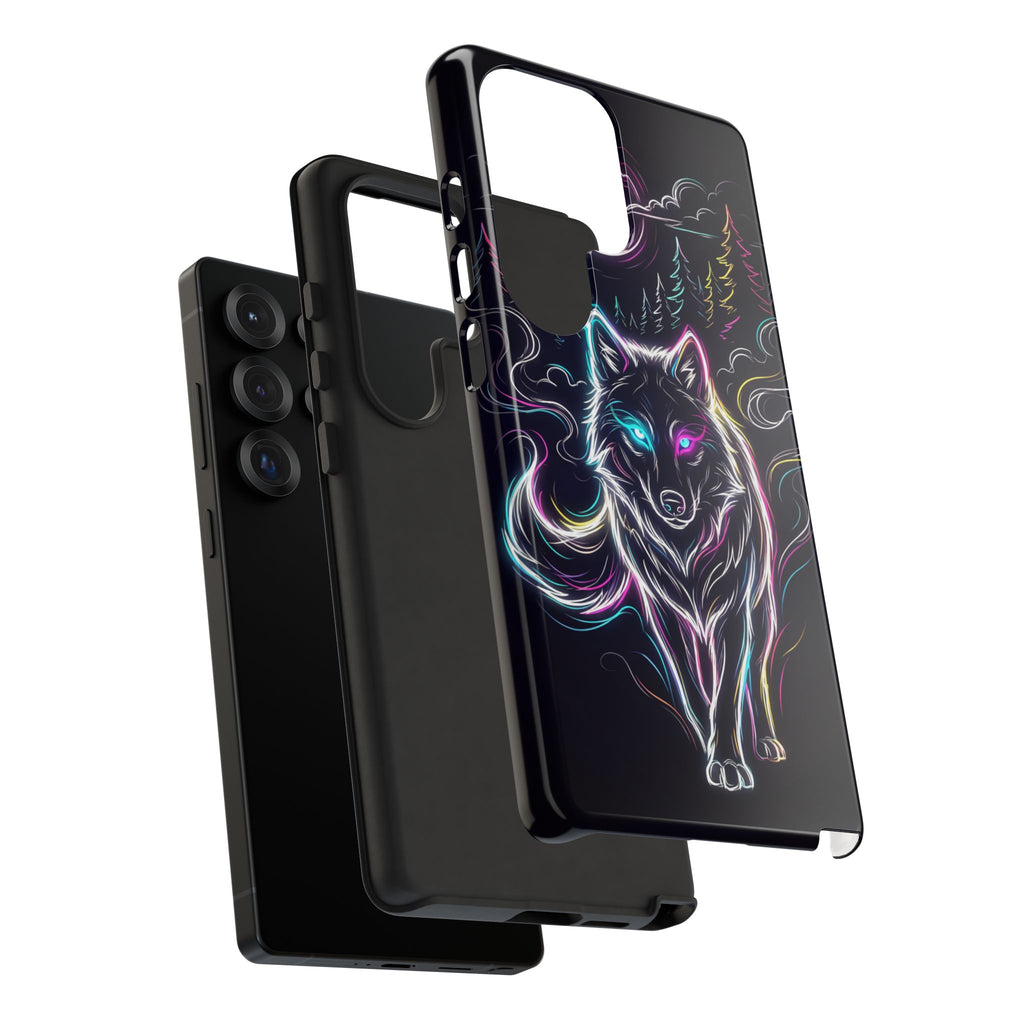 Neon Wolf Samsung Galaxy Phone Case | Mystic Glow Protective Tough Case