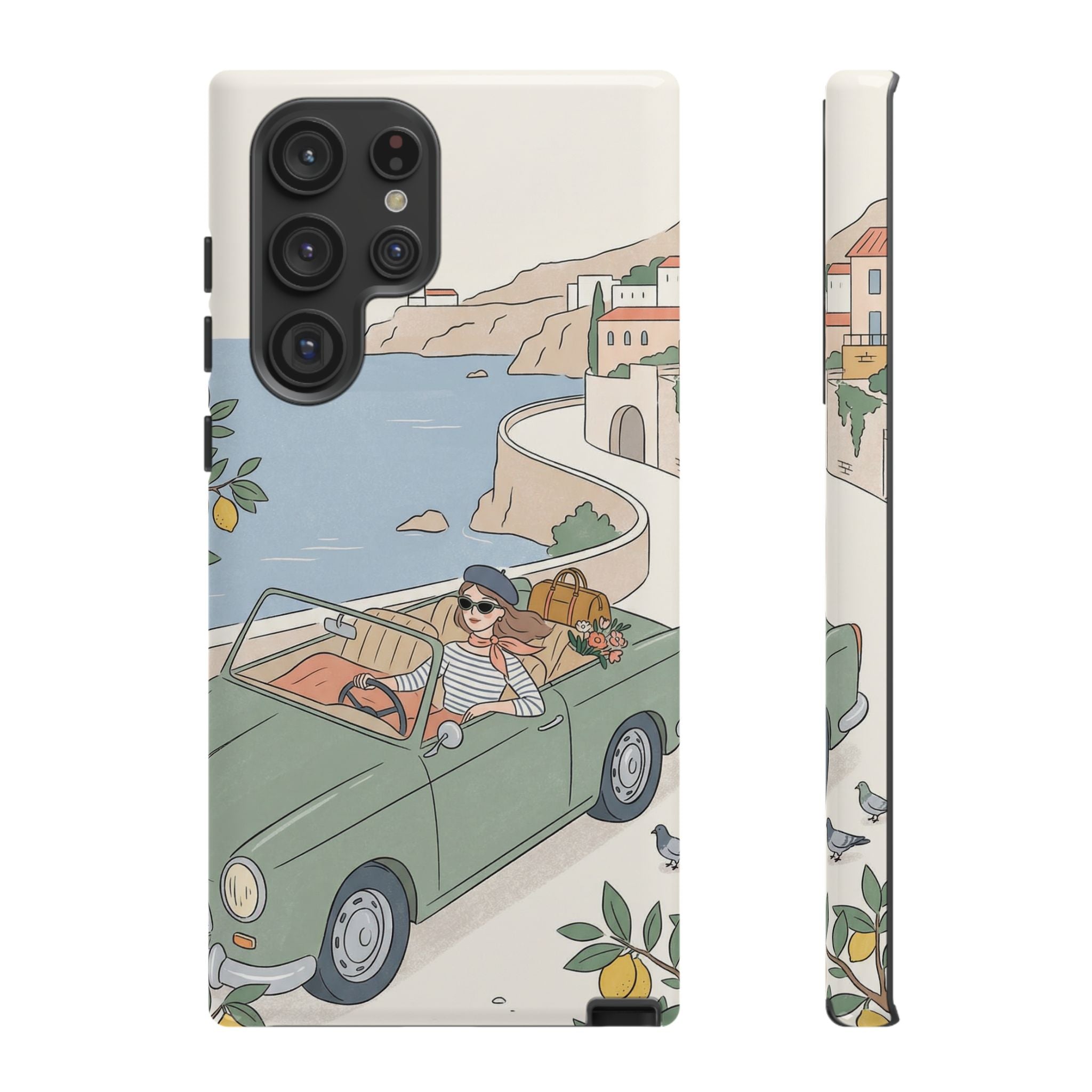 Retro Coastal Road Trip Design Samsung Galaxy Phone Case