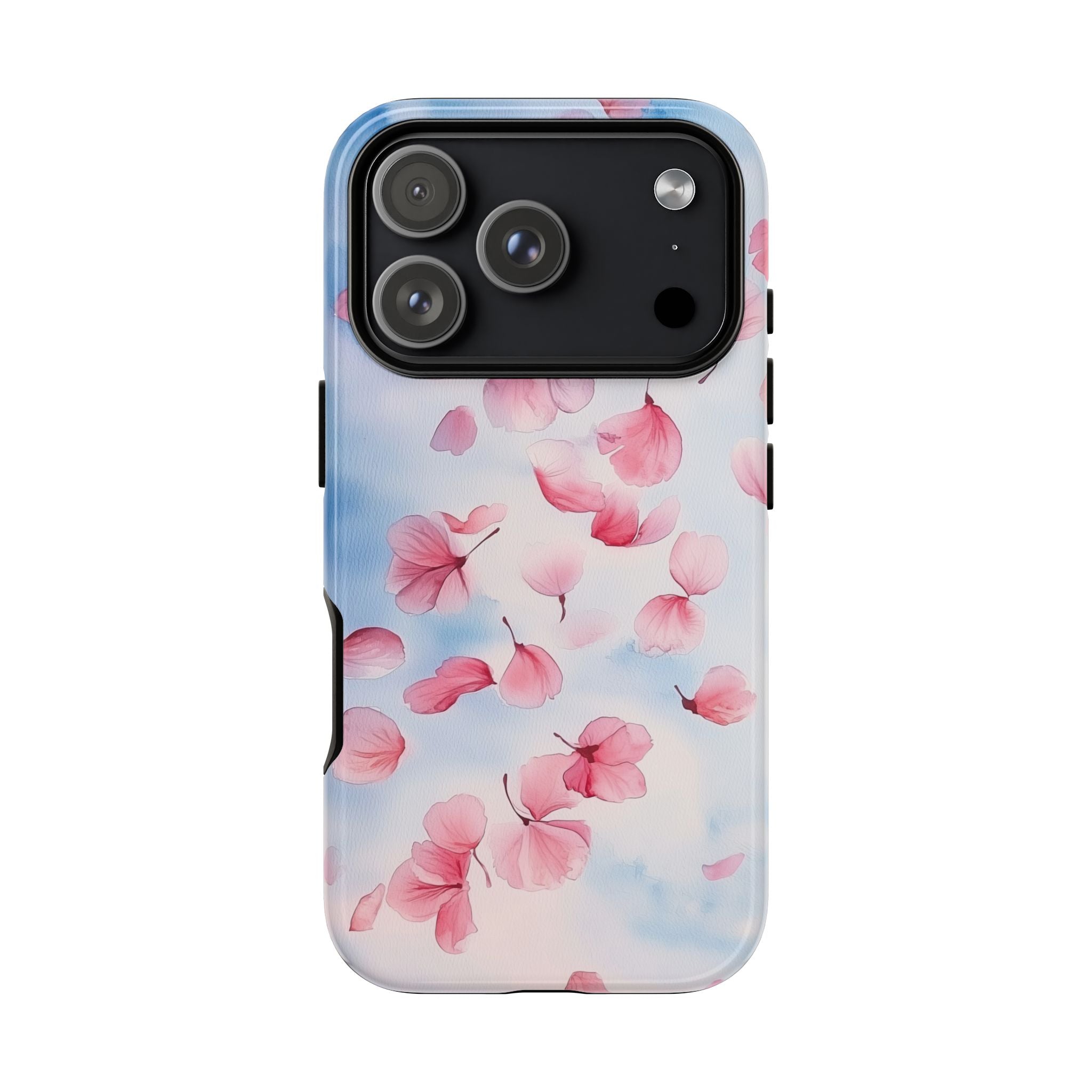 Floral Petal Tough iPhone Case | Pink Falling Blossoms