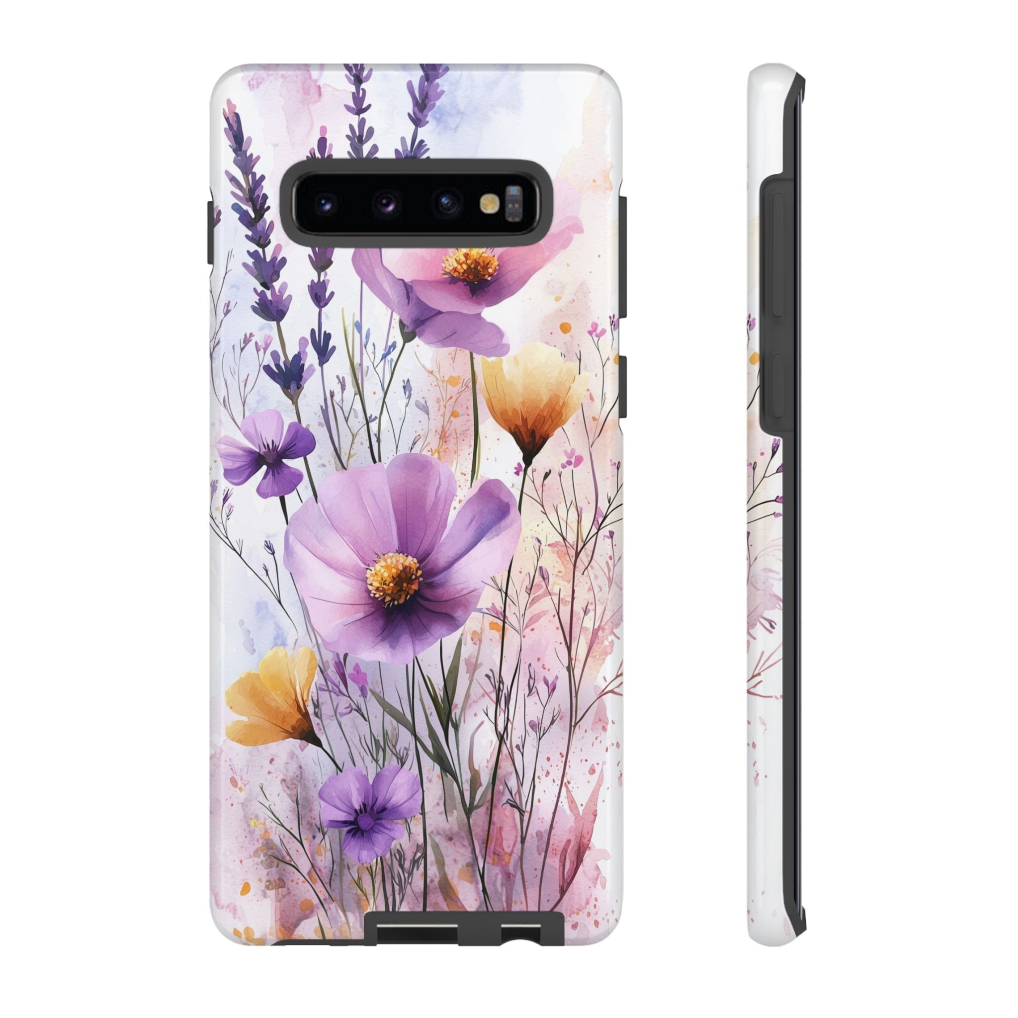 Floral Watercolour Tough Samsung Galaxy Case | Purple & Yellow Wildflowers