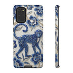 Cover per Samsung Galaxy Scimmia Zodiaco Cinese | Custodia protettiva Arte Porcellana Blu e Bianca | Regalo Anno della Scimmia