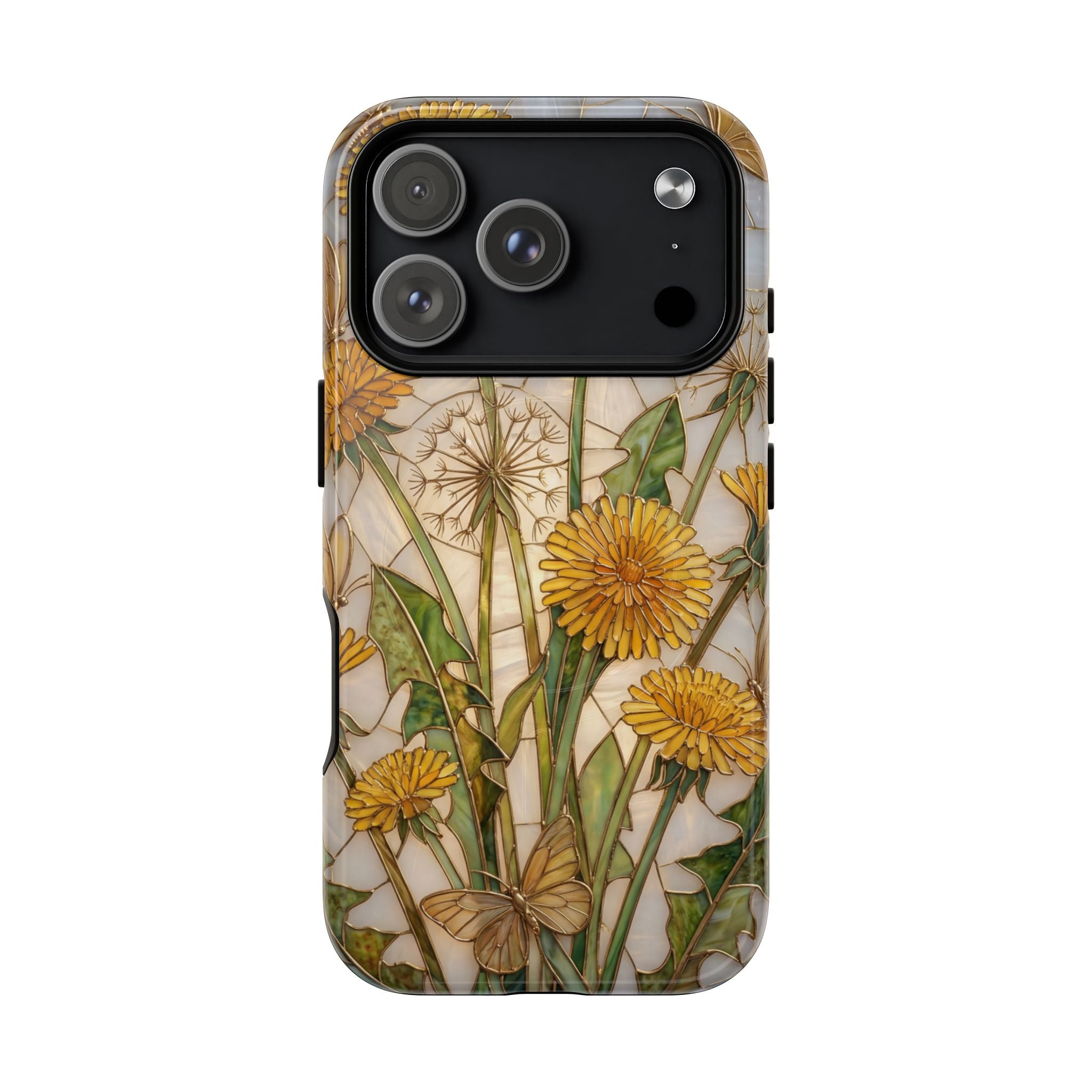 Dandelion Garden Tough MagSafe Phone Case — Floral Yellow Butterflies