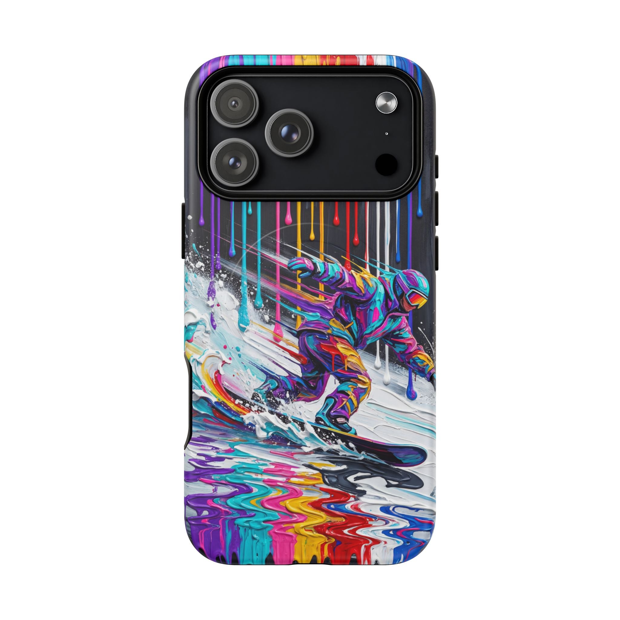 Colourful Snowboarder Art MagSafe iPhone Case