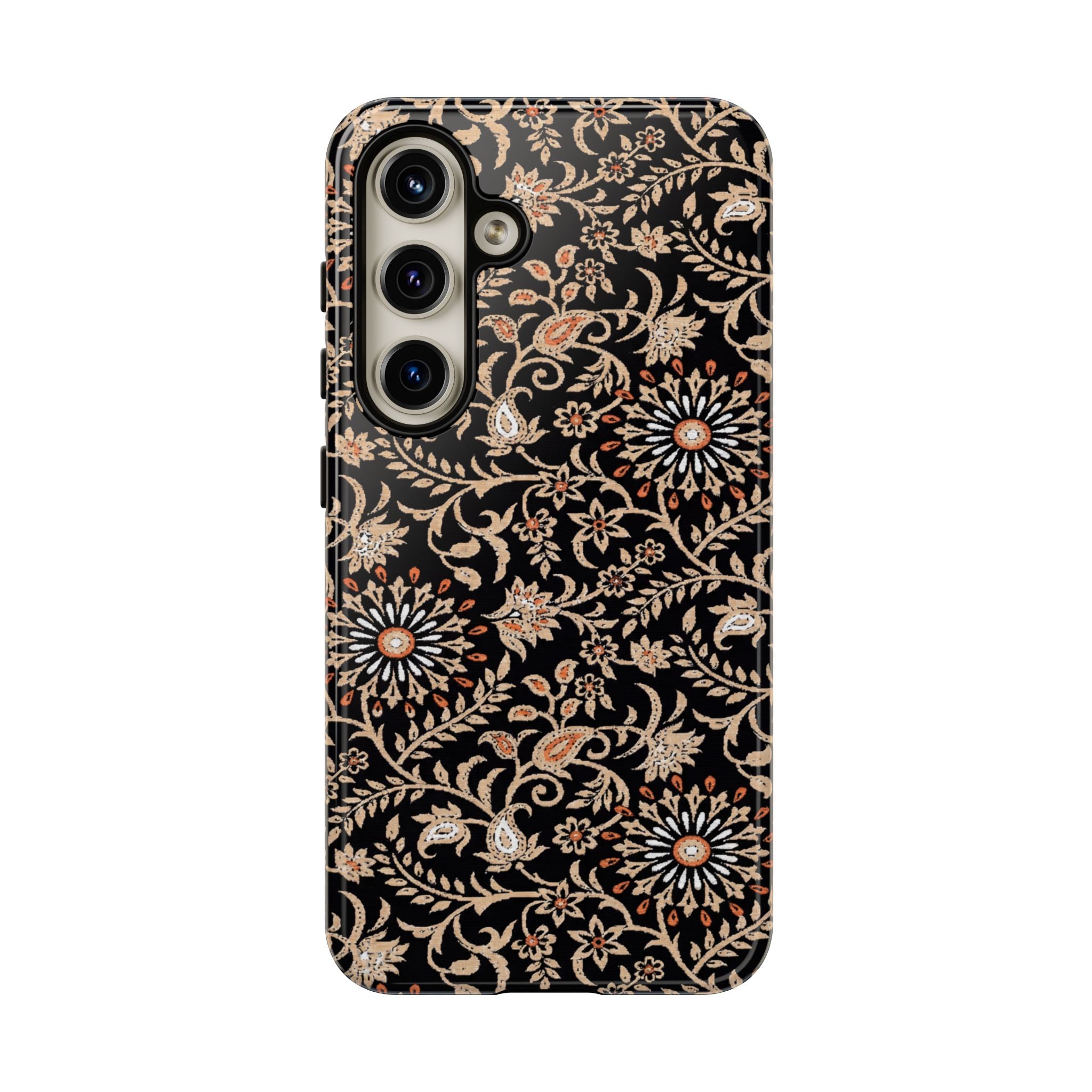Batik Floral Black Ornate Daisies Tough Samsung Galaxy Case